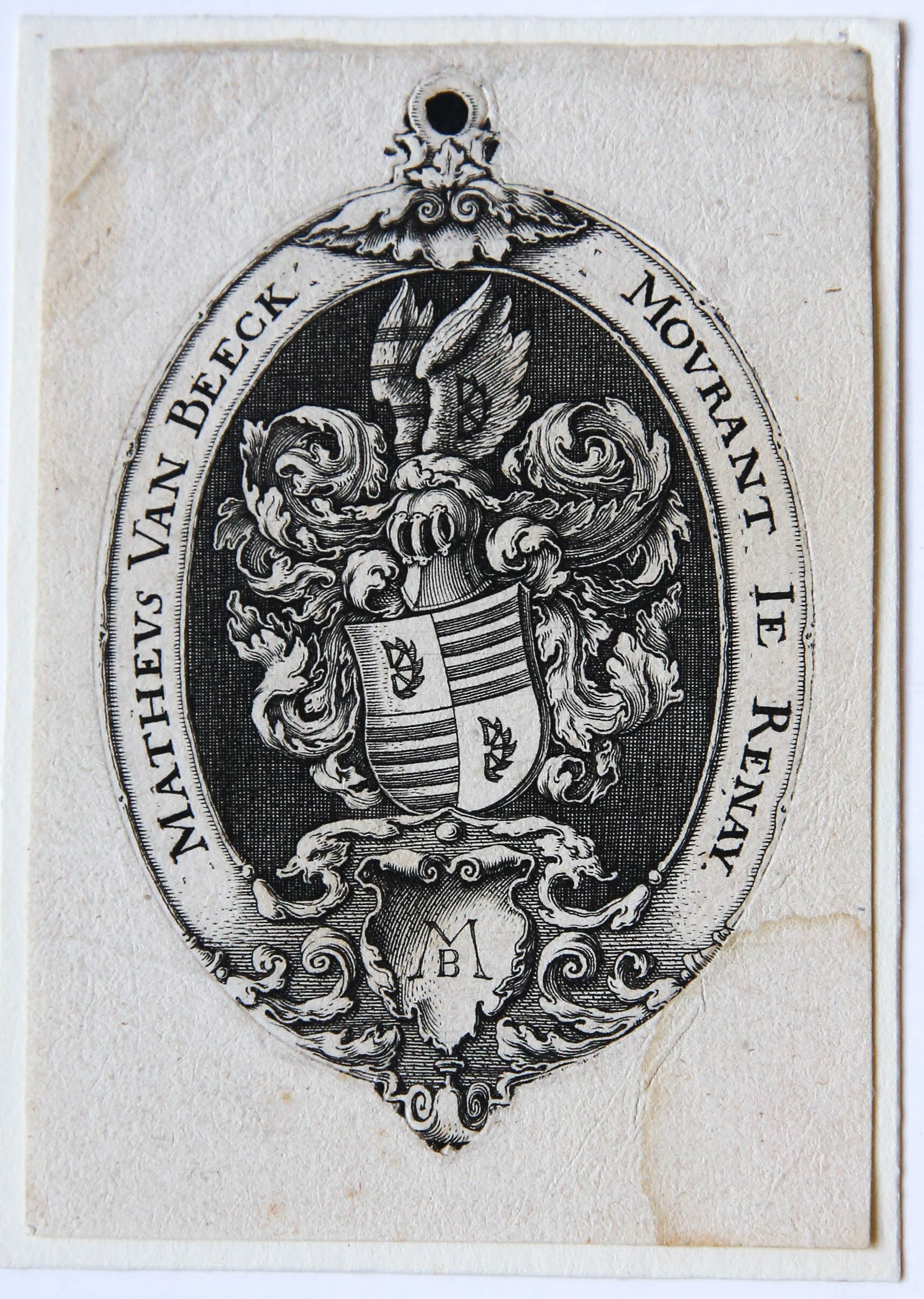Print: Familiewapen/Coat of arms of Mattheus van Beeck.