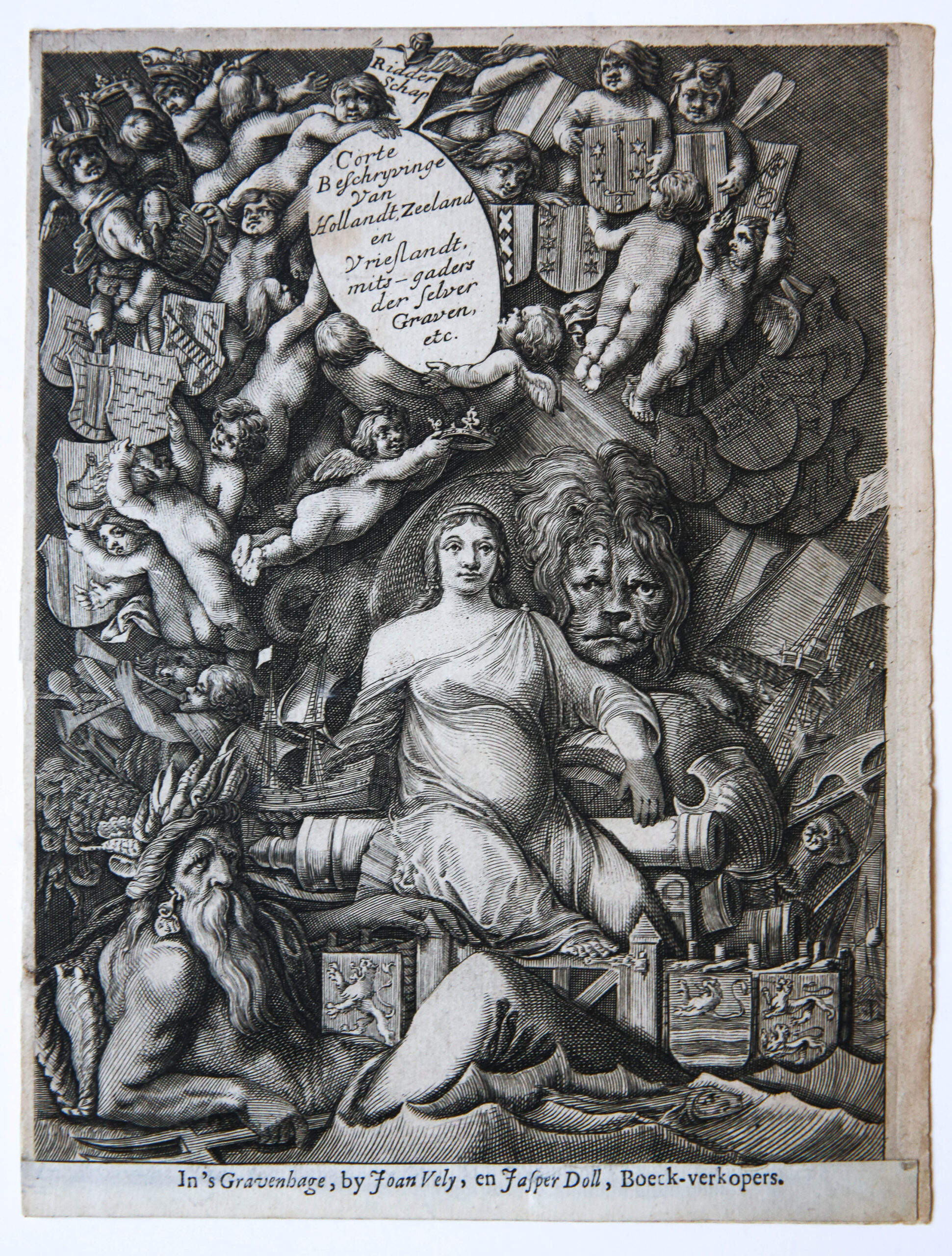 [Antique title page, 1677/78] Hollandsche, Zeelandsche ende Vriesche Chronyck, published 1677/78, 1 p.