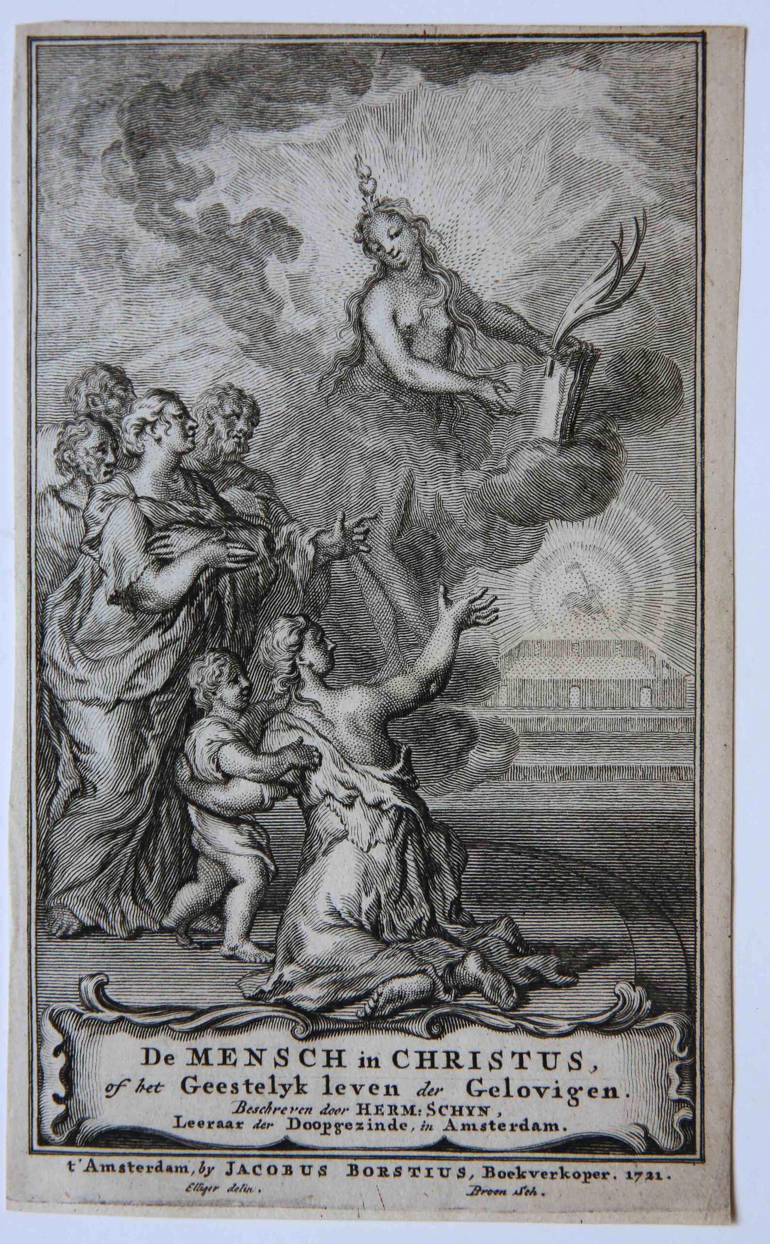 [Antique title page, 1721] De mensch in Christus of het geestelyk leven der gelovigen, published 1721, 1 p.