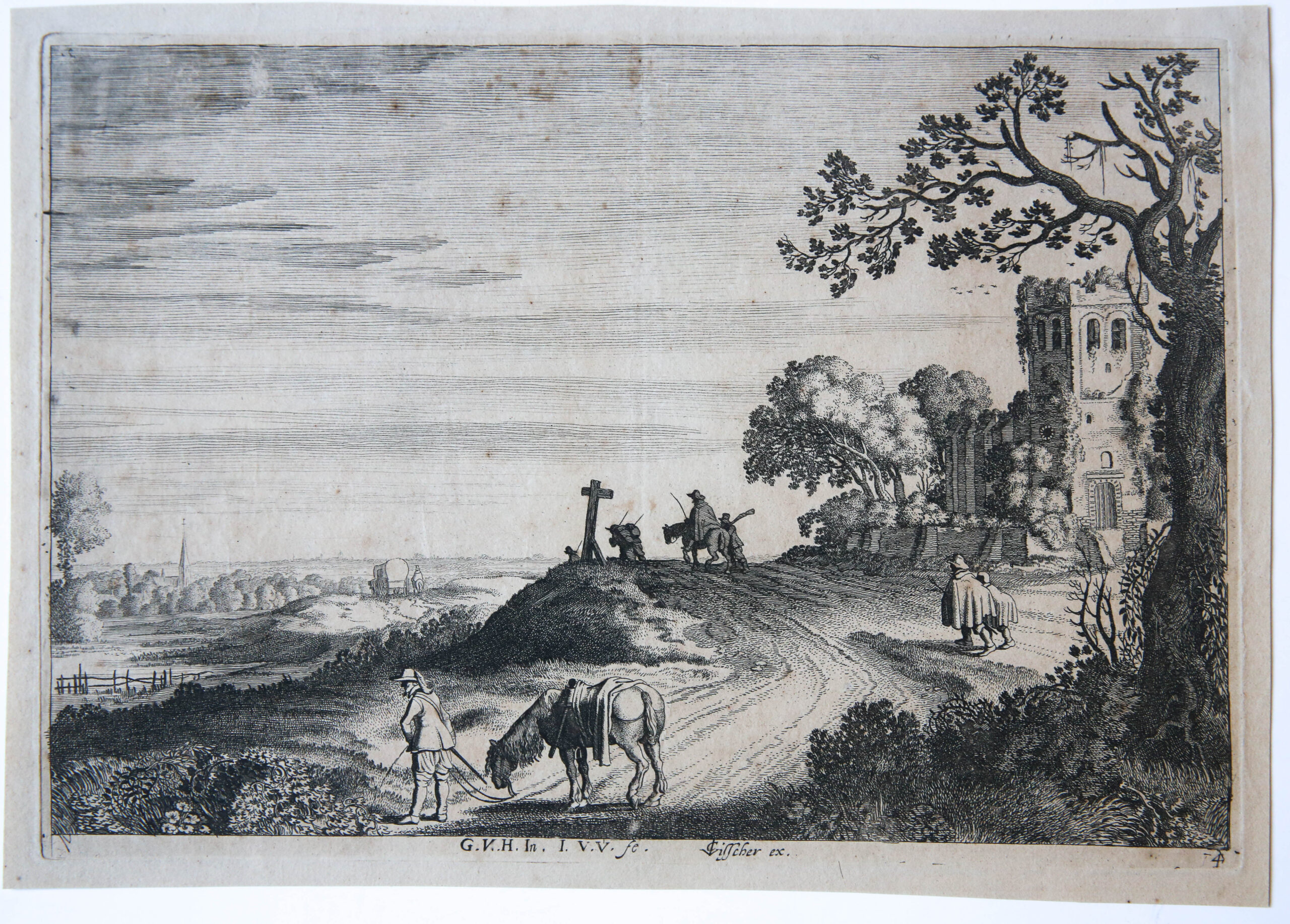 Print. View of Haarlem from the North/Haarlem vanaf het Noorden gezien.