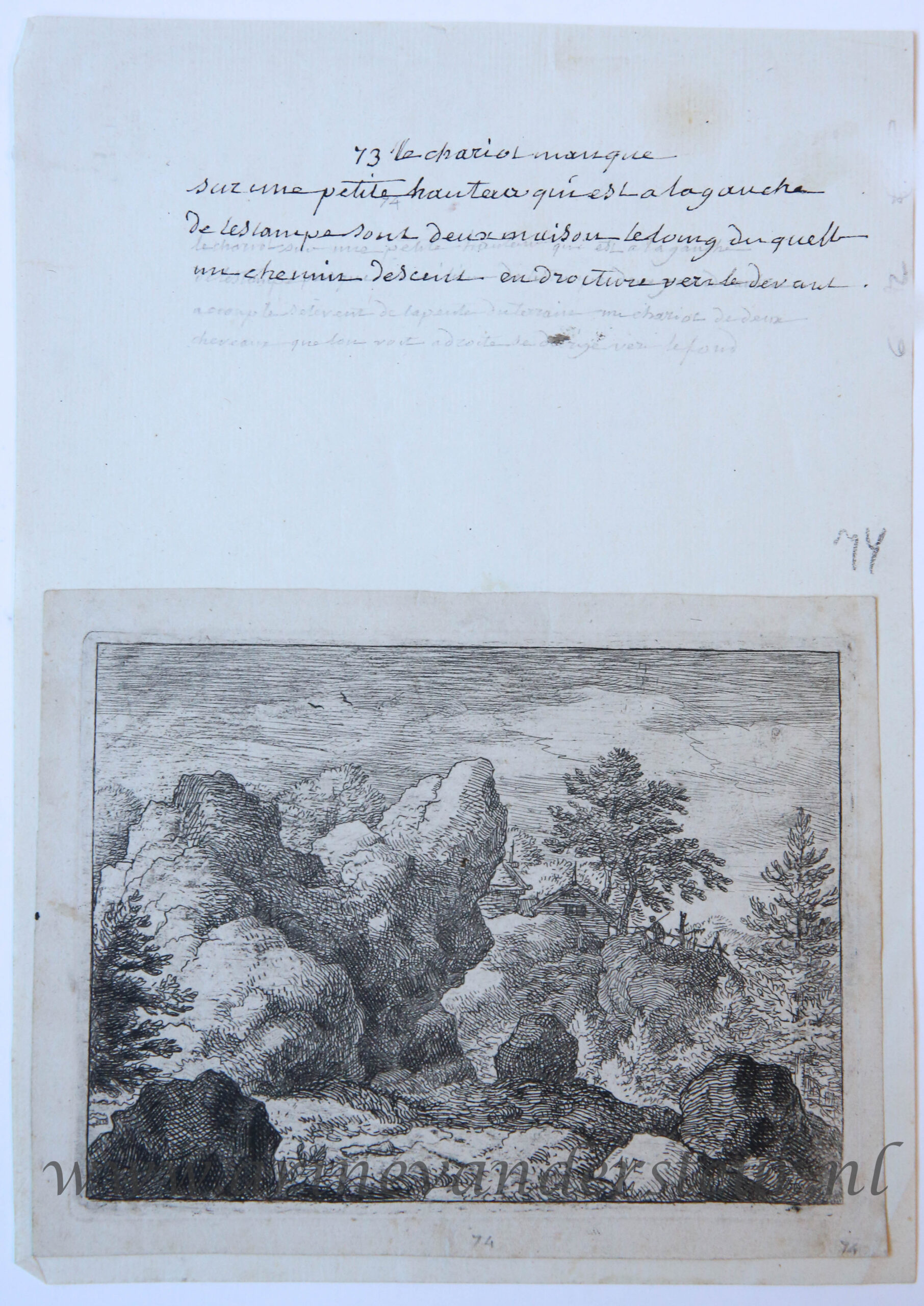 [Antique landscape print, etching] The pointed rock/De puntige rots, published 1631-1675.