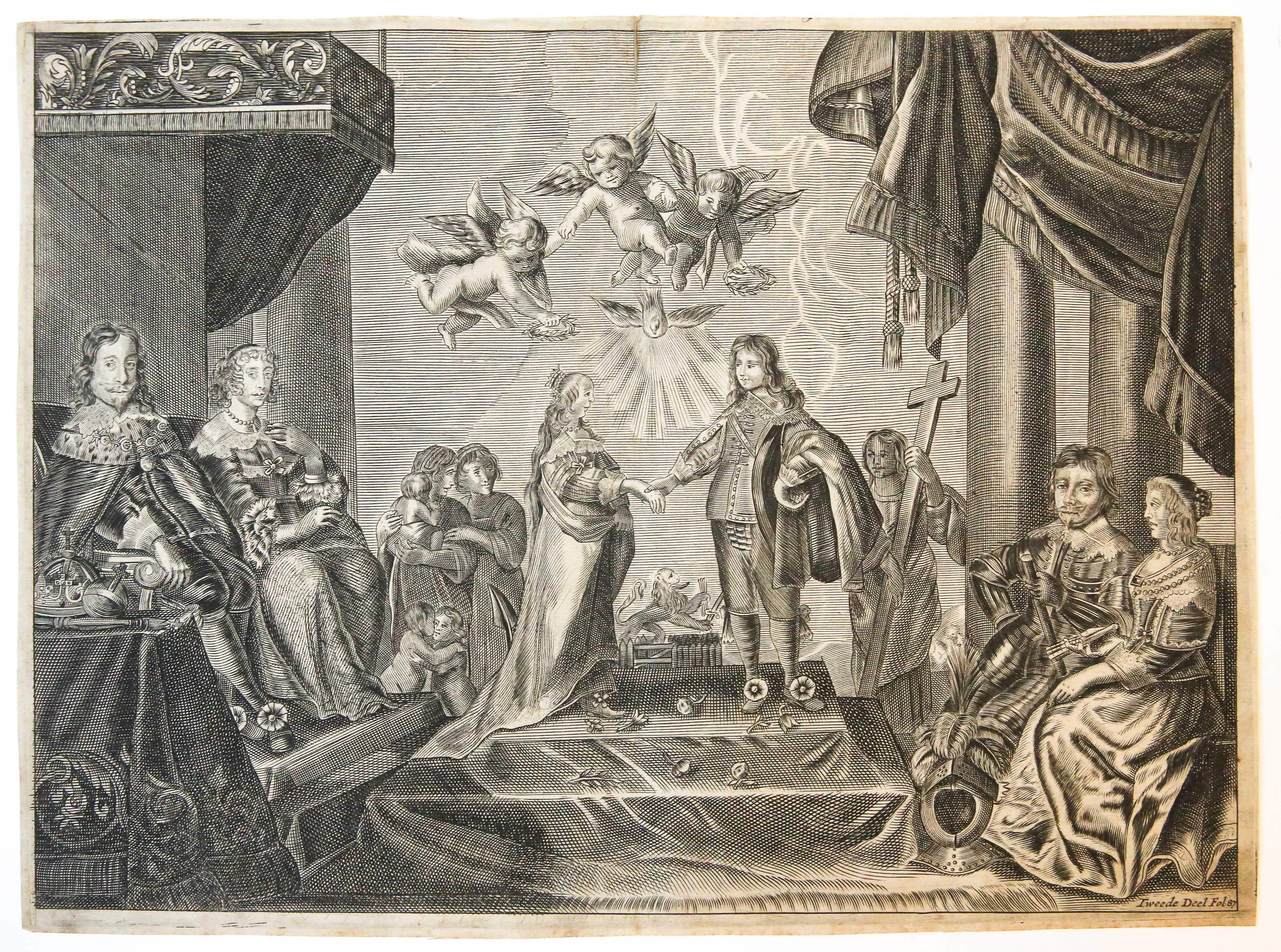 [Antique print; etching and engraving/ets en gravure] Huwelijk prins Willem II en Maria Stuart; Wedding Prince William II and Mary Stuart, 1641.