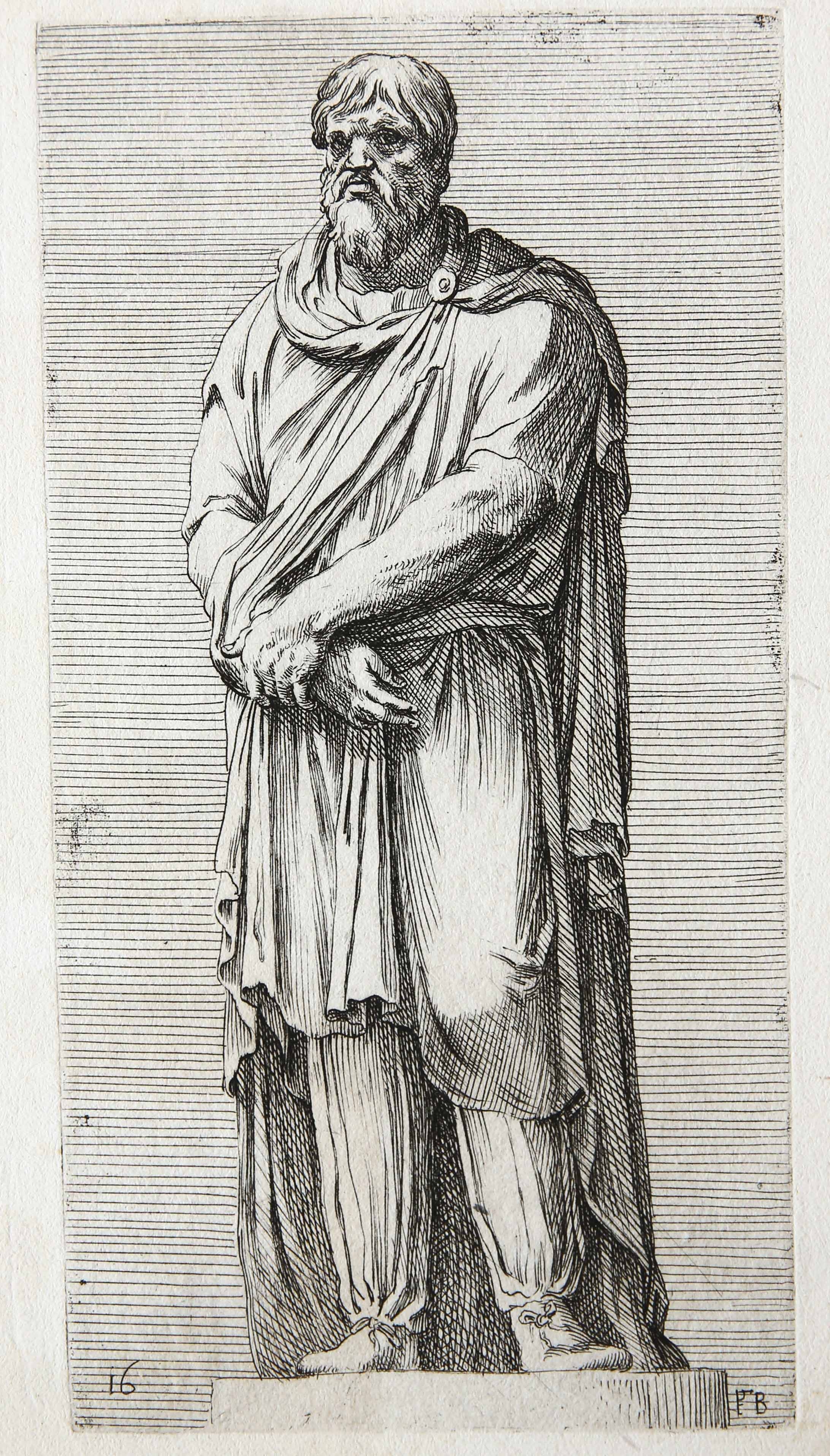 [Antique etching/ets] A Dacian Captive ['Segmenta nobilium signorum et statuarum.', 1638]/Een Dacische gevangene.