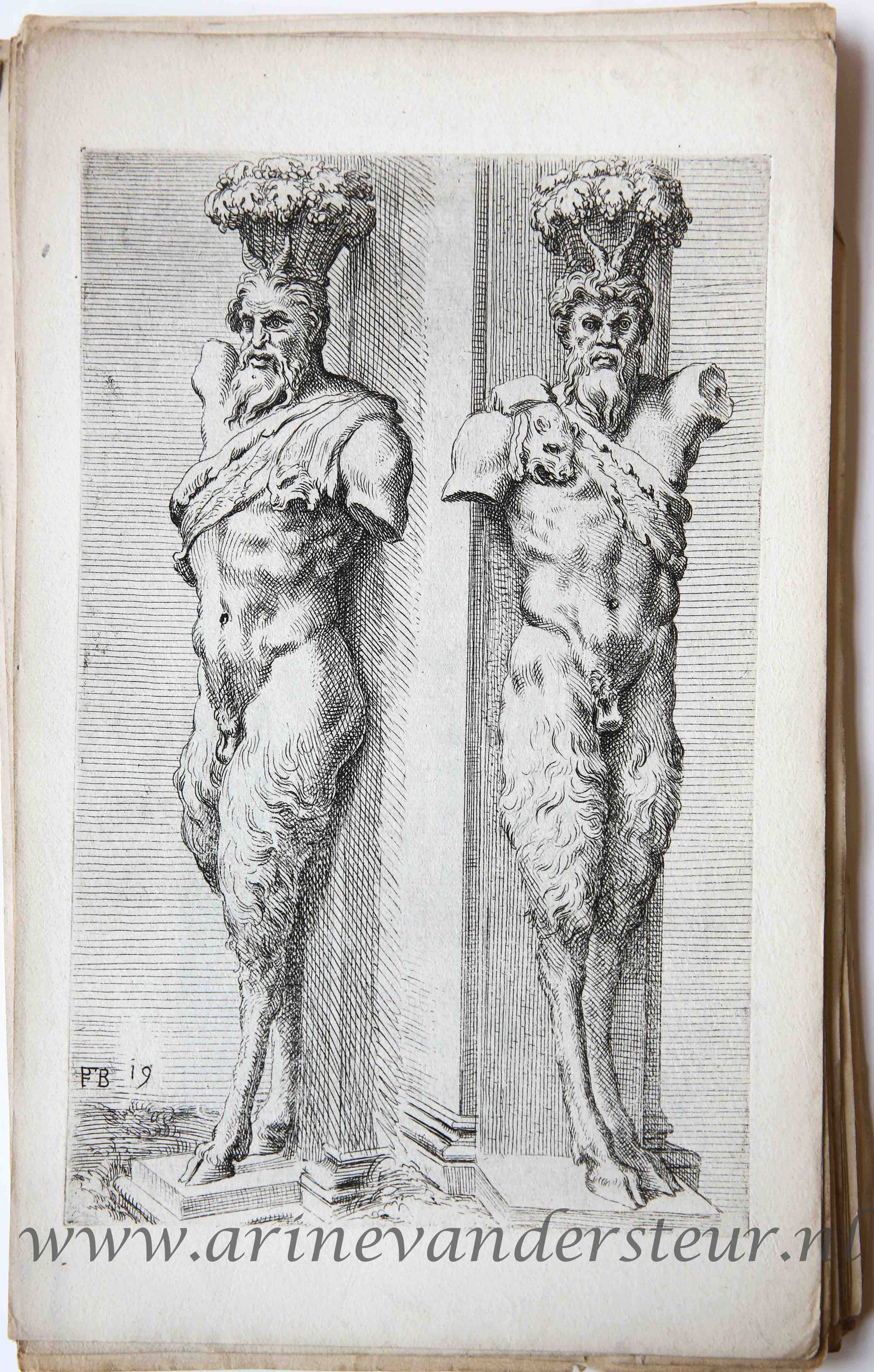 [Antique etching/originele ets] The Della Valle Satyrs ['Segmenta nobilium signorum et statuarum.', 1638].