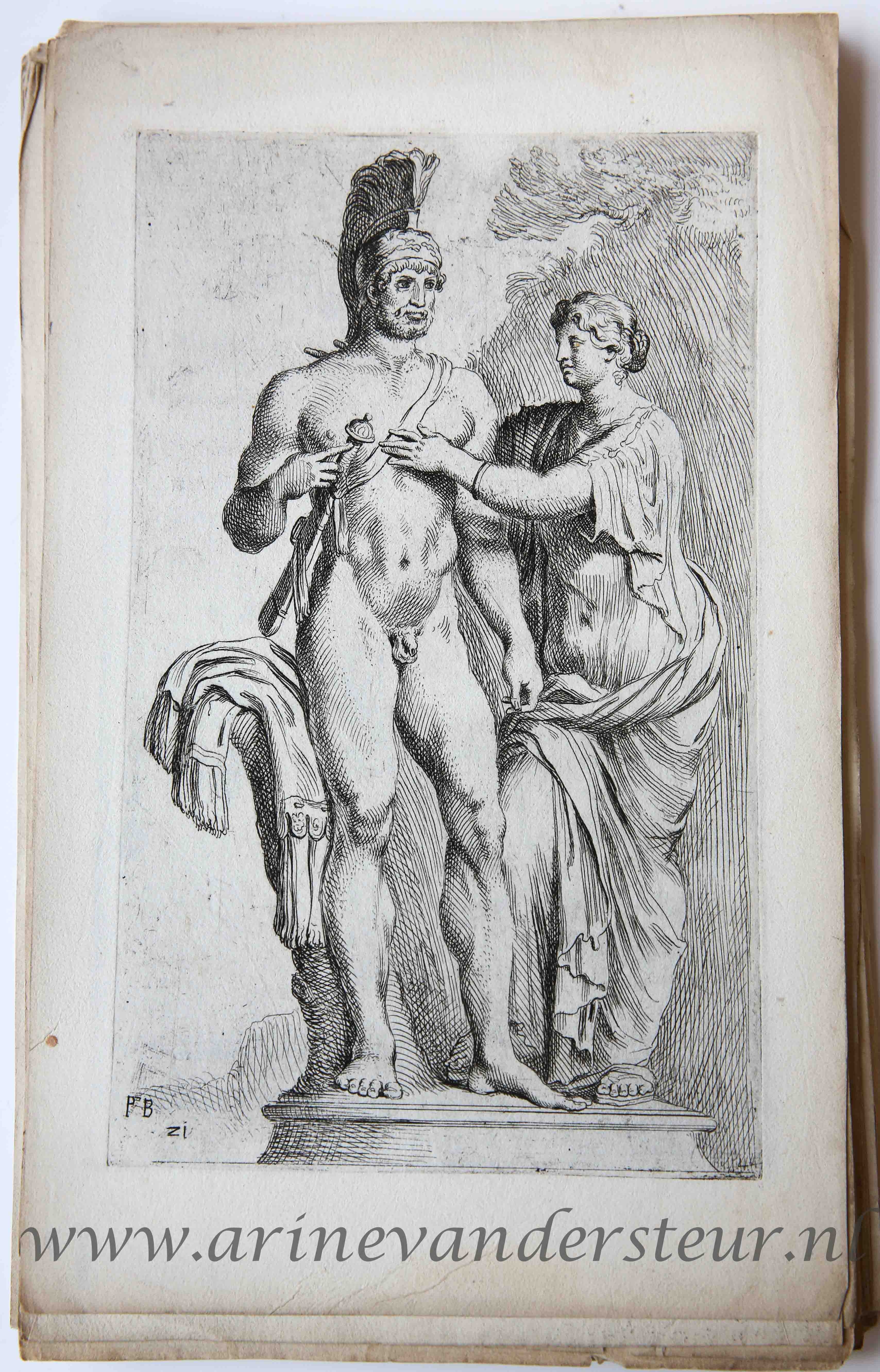 [Original etching/ets] Hadrian and his wife; Mars and Venus ['Segmenta nobilium signorum et statuarum.', 1638]/Hadrianus en zijn vrouw, Mars en Venus.