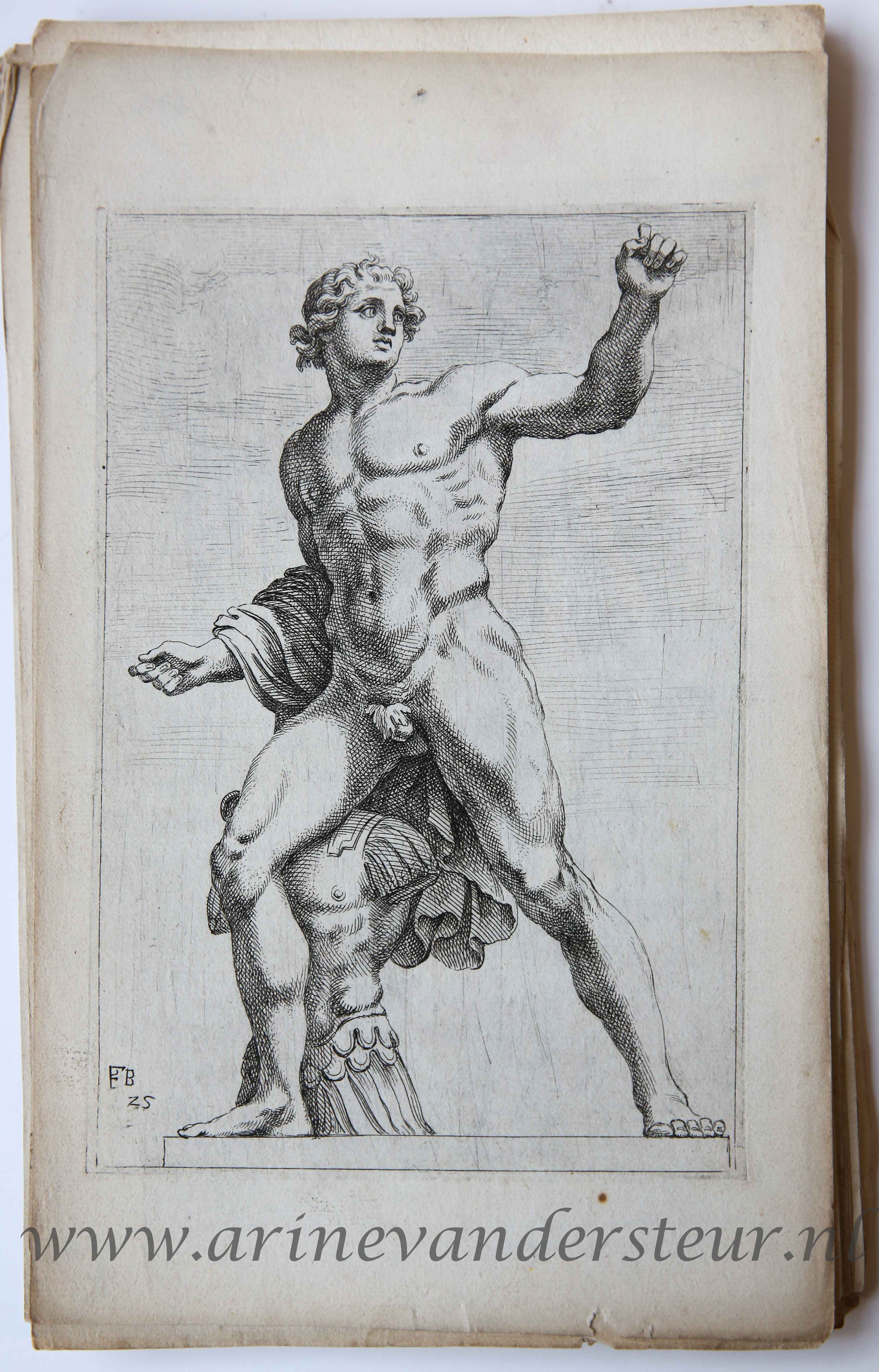 [Original etching/ets] Horse tamer; Alexander the Great ['Segmenta nobilium signorum et statuarum.', 1638]/De paardentemmer zonder paard; Alexander de Grote.