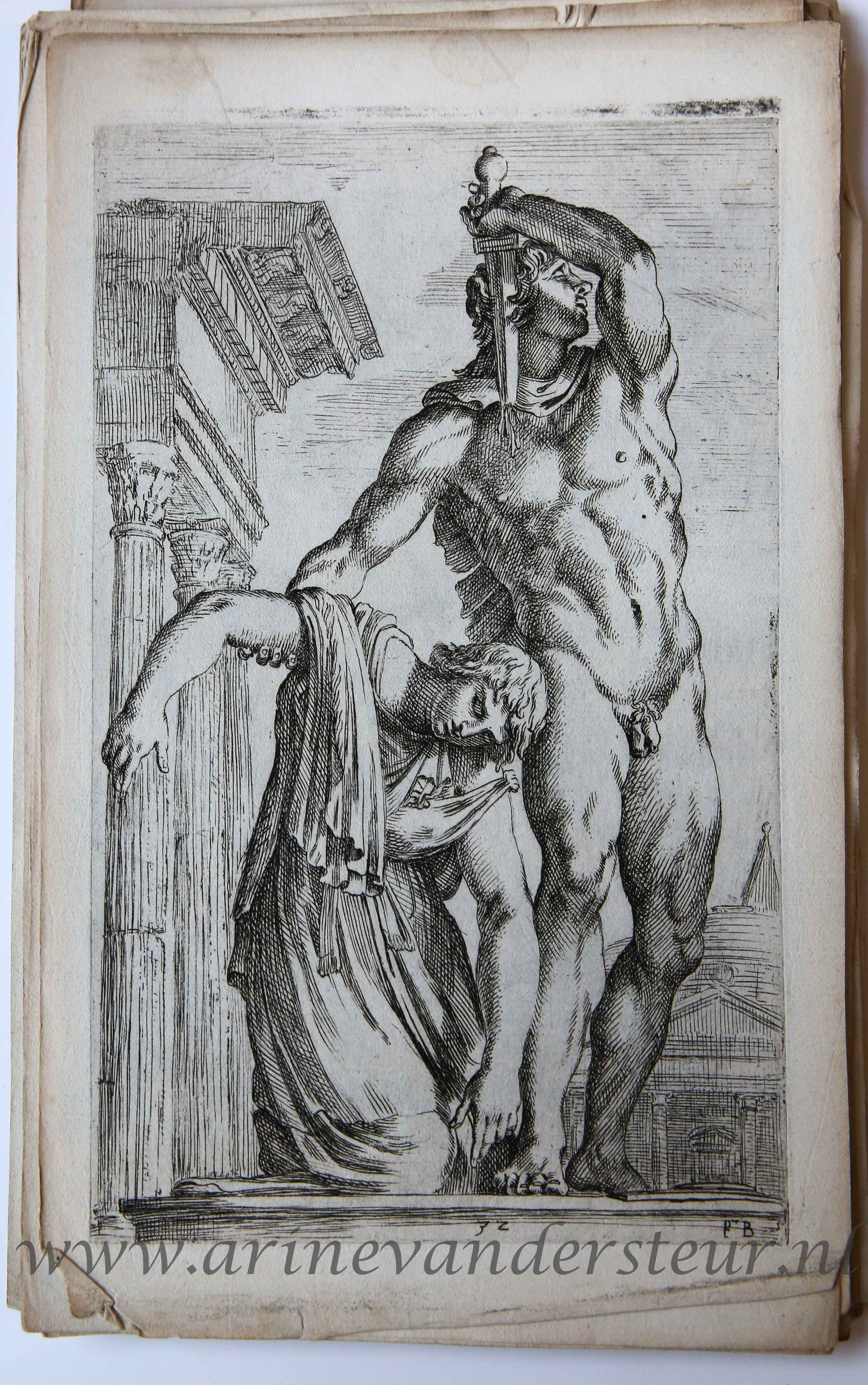 [Original etching/ets] The Gaul committing suicide; il Galata Morente ['Segmenta nobilium signorum et statuarum.', 1638]