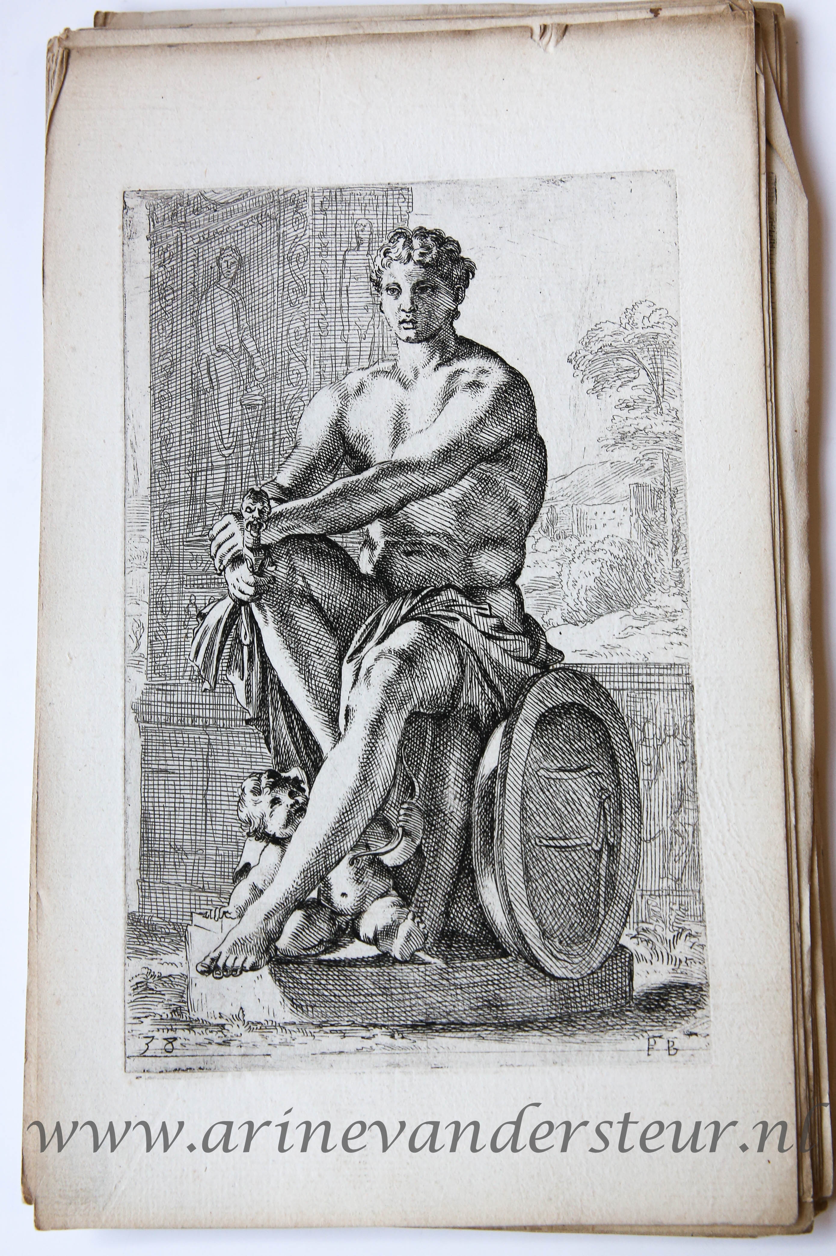 [Original etching/ets] Resting Mars ['Segmenta nobilium signorum et statuarum.', 1638]/Mars rustend.