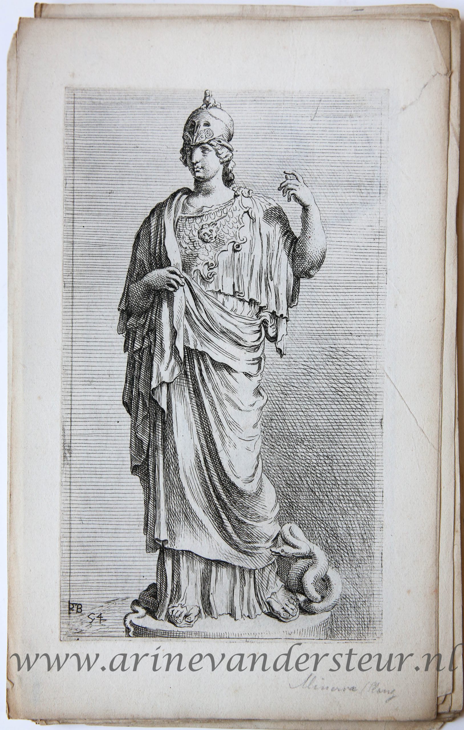 [Antique print, etching/ets, Rome] Minerva ['Segmenta nobilium signorum et statuarum.'], published 1638.