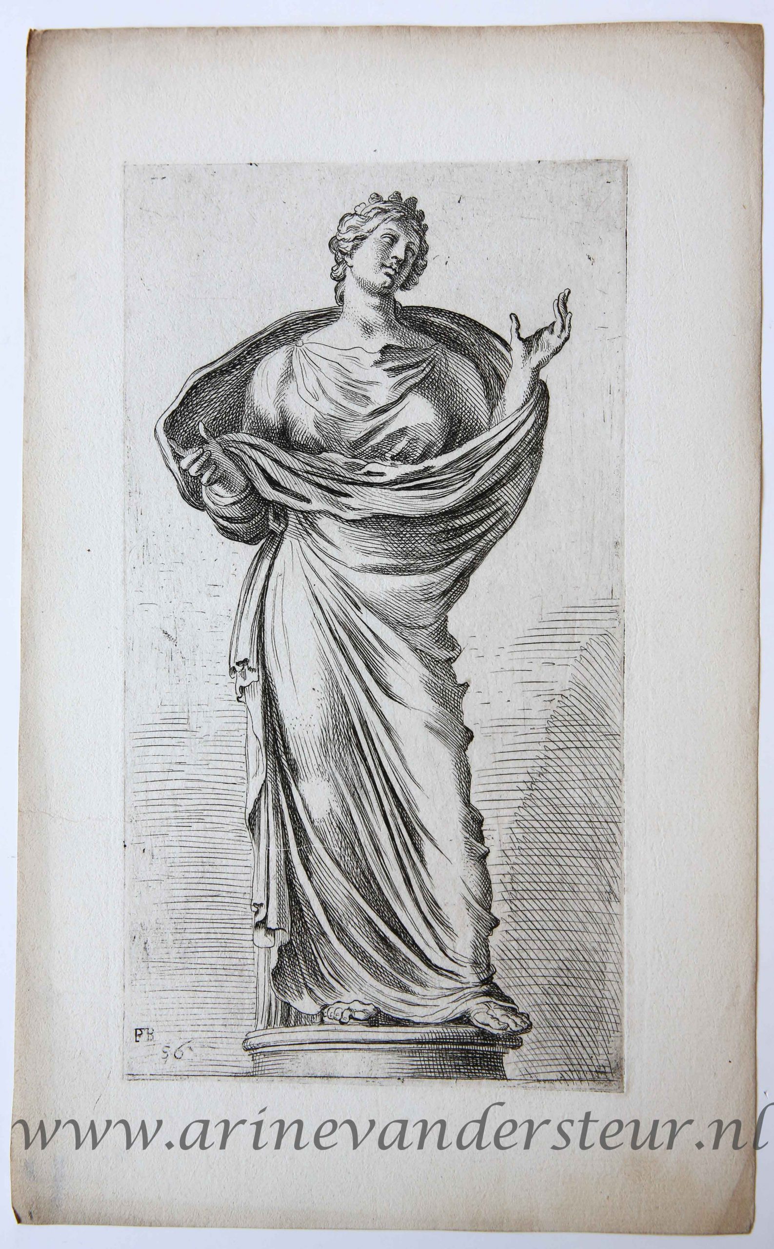 [Antique print, etching/ets, Rome] The praying woman /Biddende vrouw. ['Segmenta nobilium signorum et statuarum.'], published 1638.