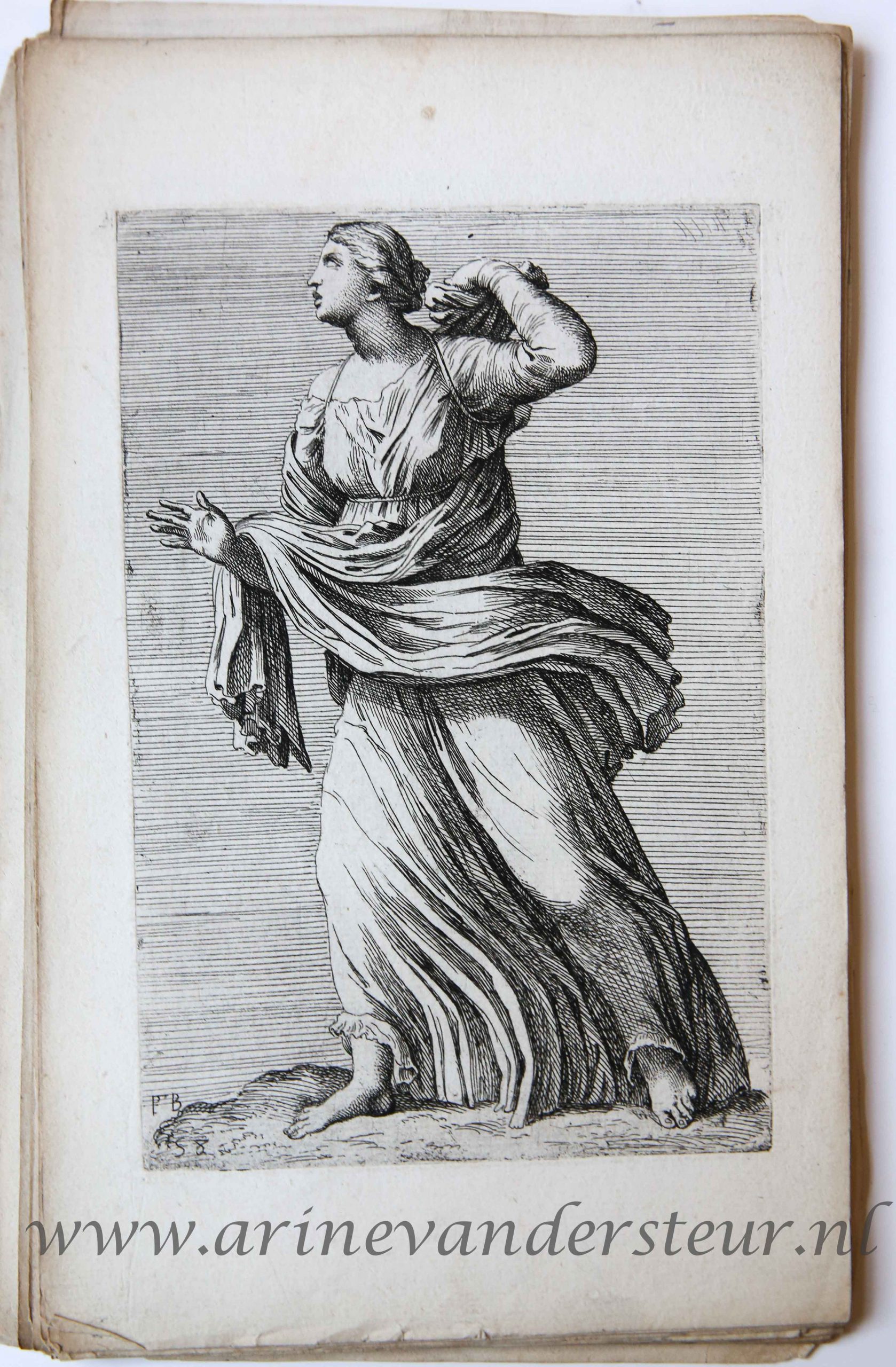 [Antique print, etching/ets, Rome] One of Niobe's daughters, running /Een van de dochters van Niobe die wegrent ['Segmenta nobilium signorum et statuarum.'], published 1638.