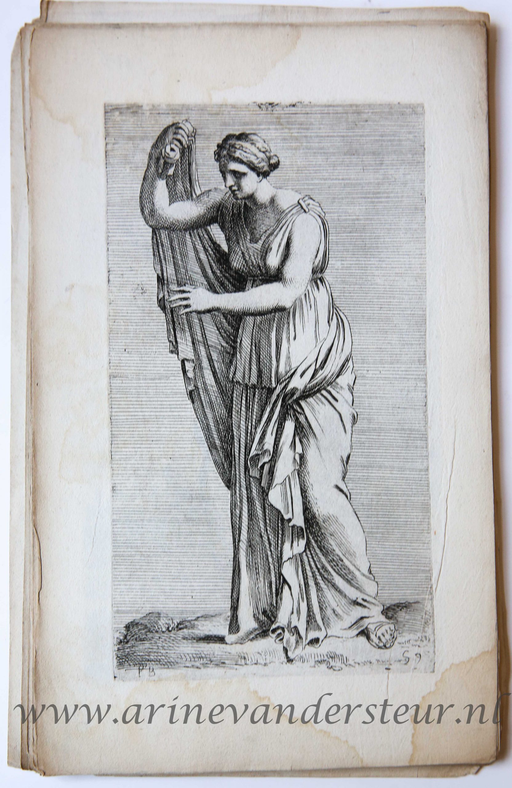 [Antique print, etching/ets, Rome] One of Niobe's daughters /Een van de dochters van Niobe ['Segmenta nobilium signorum et statuarum.'], published 1638.