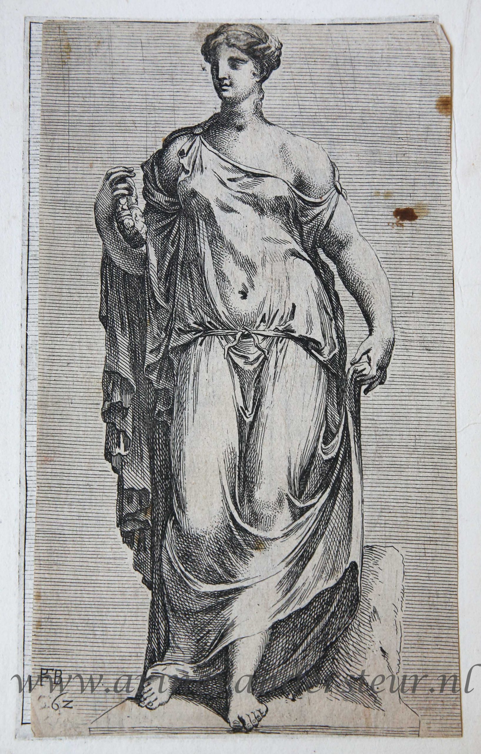 [Antique print, etching/ets, Rome] Farnese Flora ['Segmenta nobilium signorum et statuarum.'], published 1638.