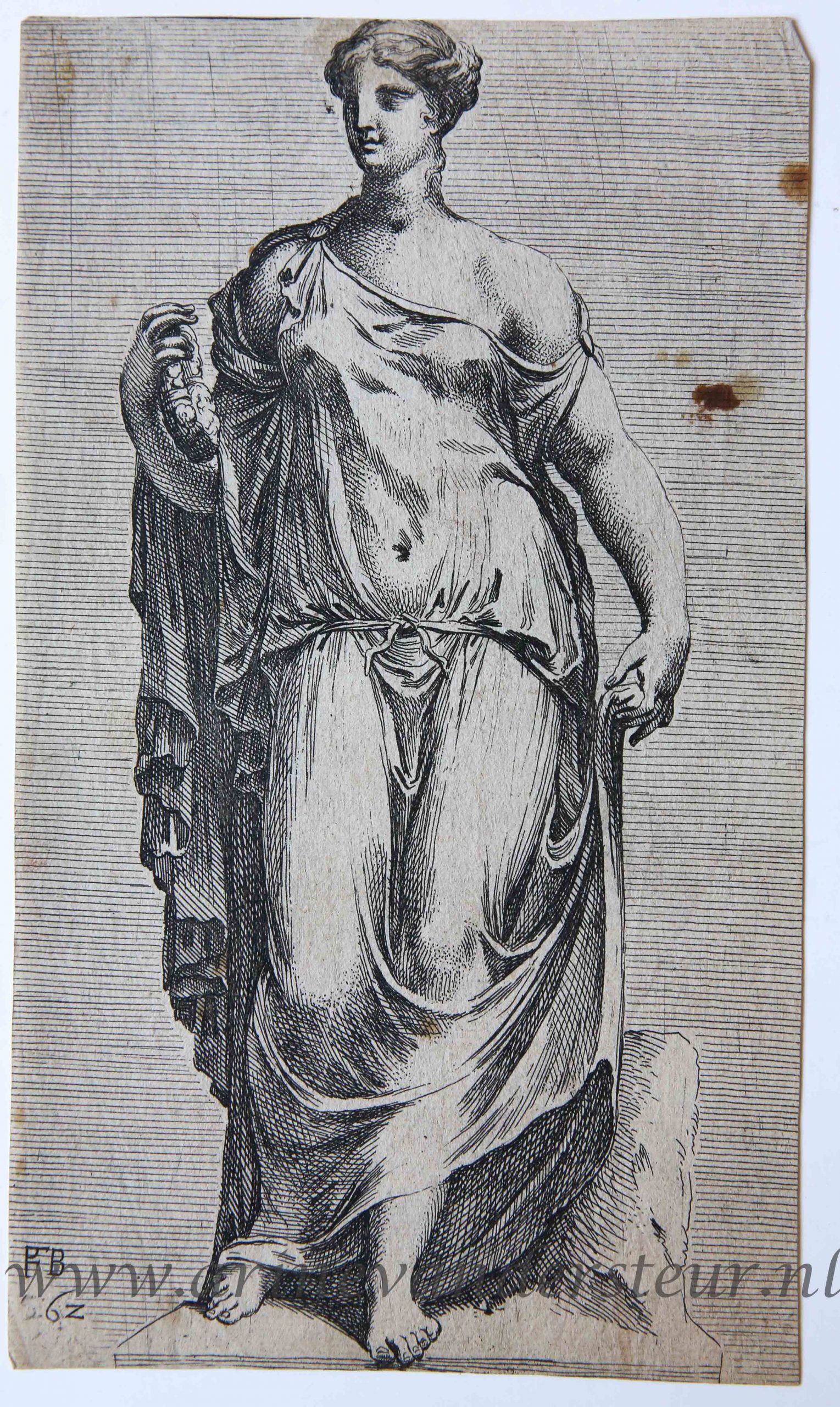 [Antique print, etching/ets, Rome] Farnese Flora ['Segmenta nobilium signorum et statuarum.'], published 1638.