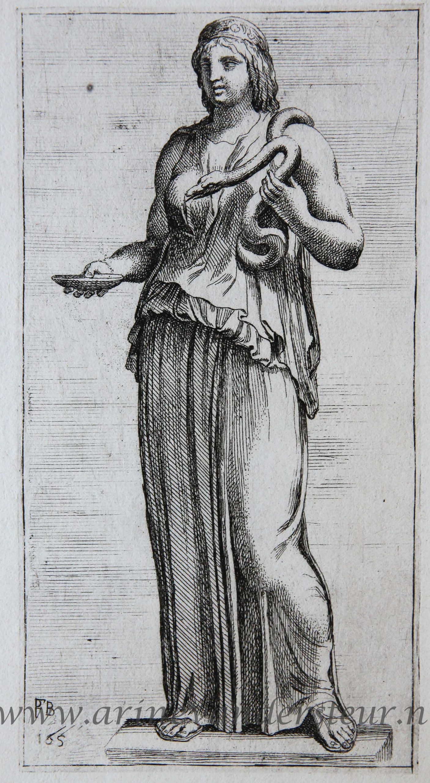 [Antique print, etching/ets, Rome] Circe, Vestal Virgin /Kirke, de vestaalse maagd. ['Segmenta nobilium signorum et statuarum.'], published 1638.