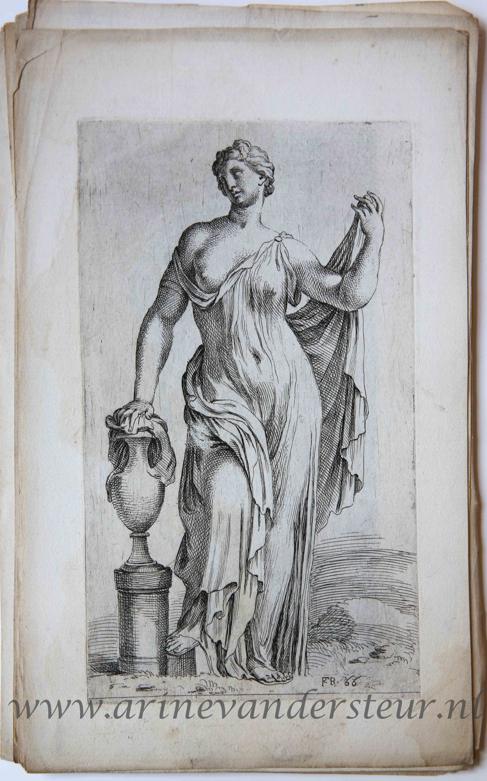 [Antique print, etching/ets, Rome] Borghese Venus ['Segmenta nobilium signorum et statuarum.'], published 1638.