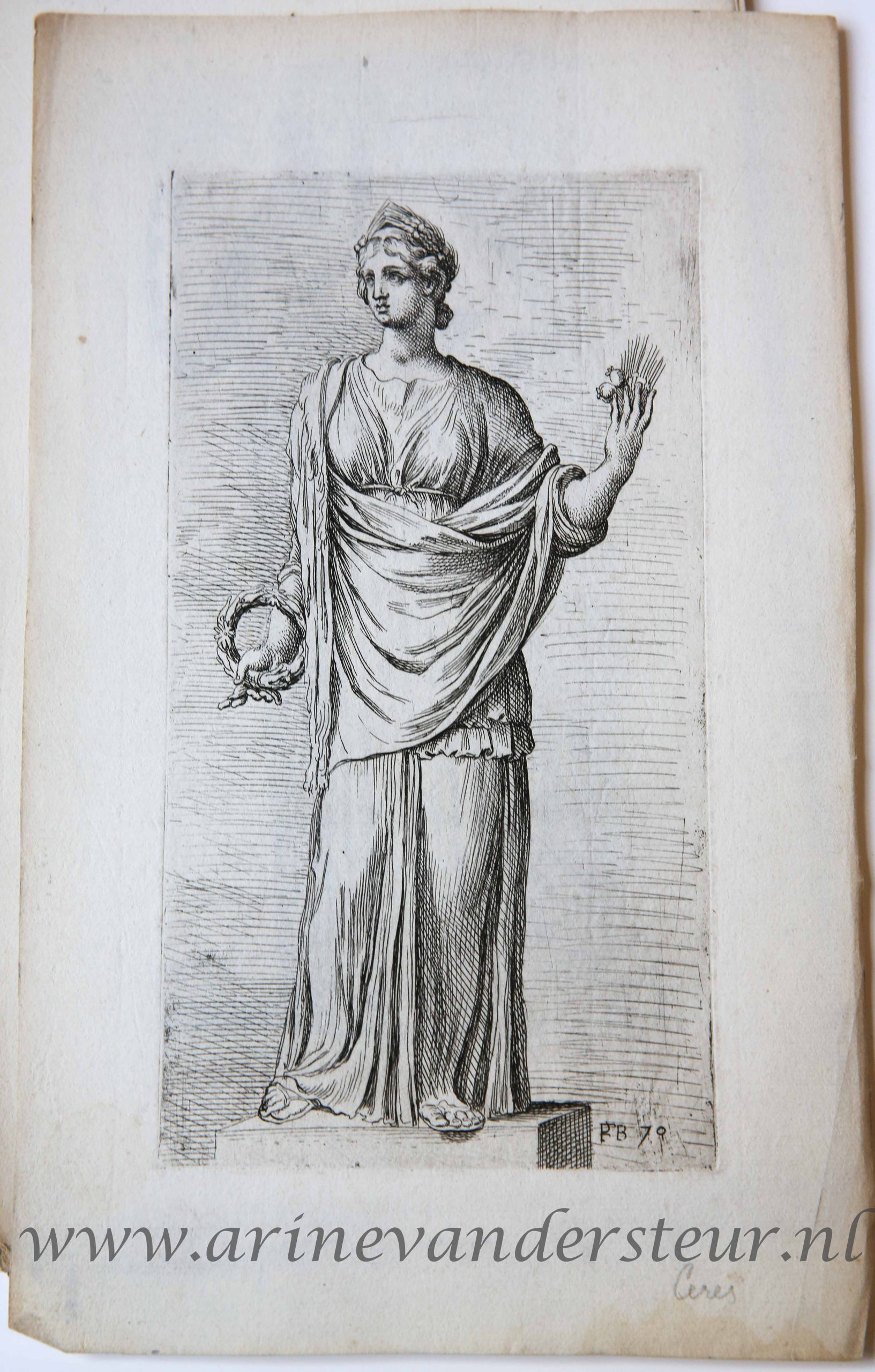 [Antique print, etching/ets, Rome] Ceres ['Segmenta nobilium signorum et statuarum.'], published 1638.
