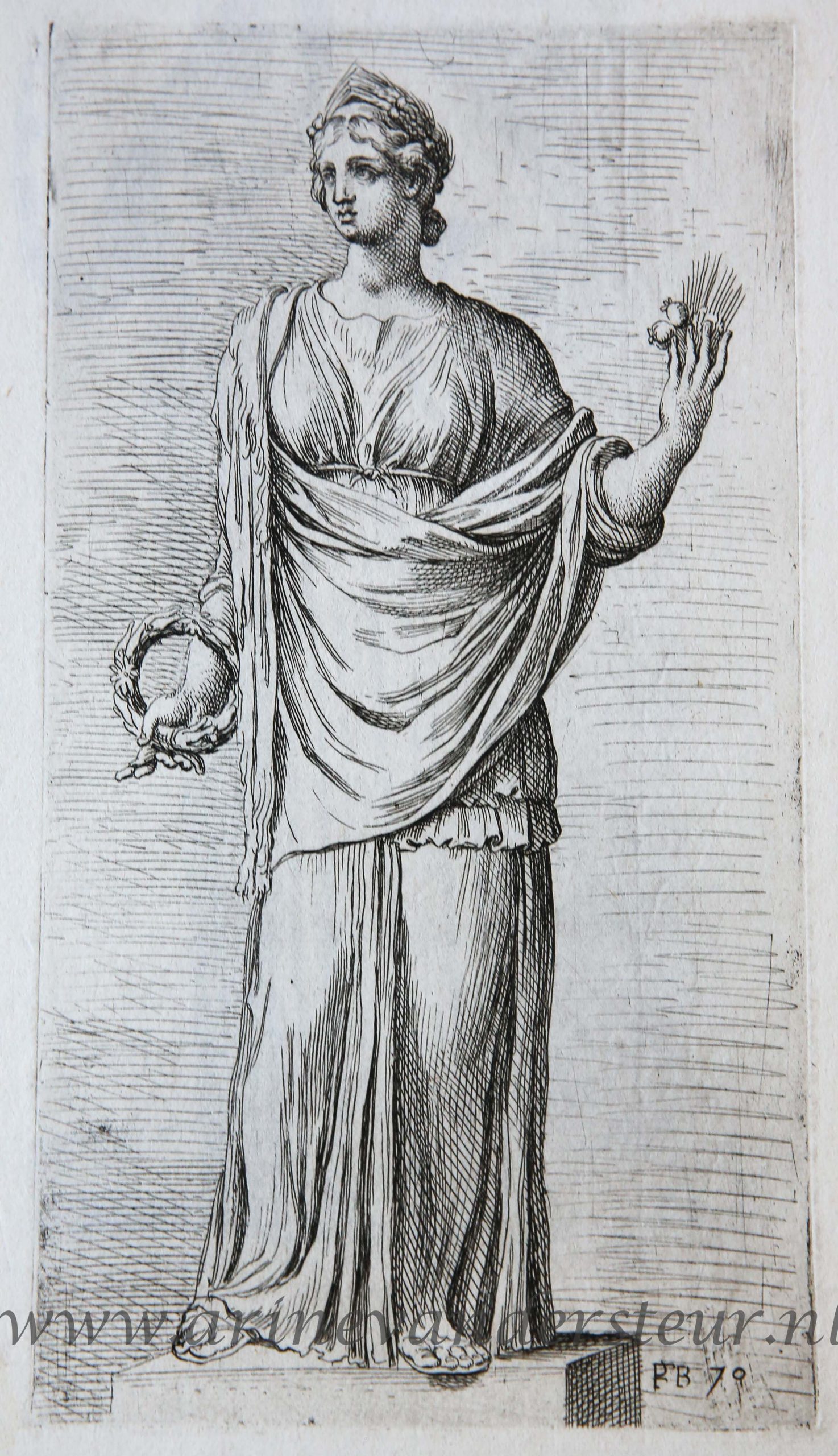 [Antique print, etching/ets, Rome] Ceres ['Segmenta nobilium signorum et statuarum.'], published 1638.
