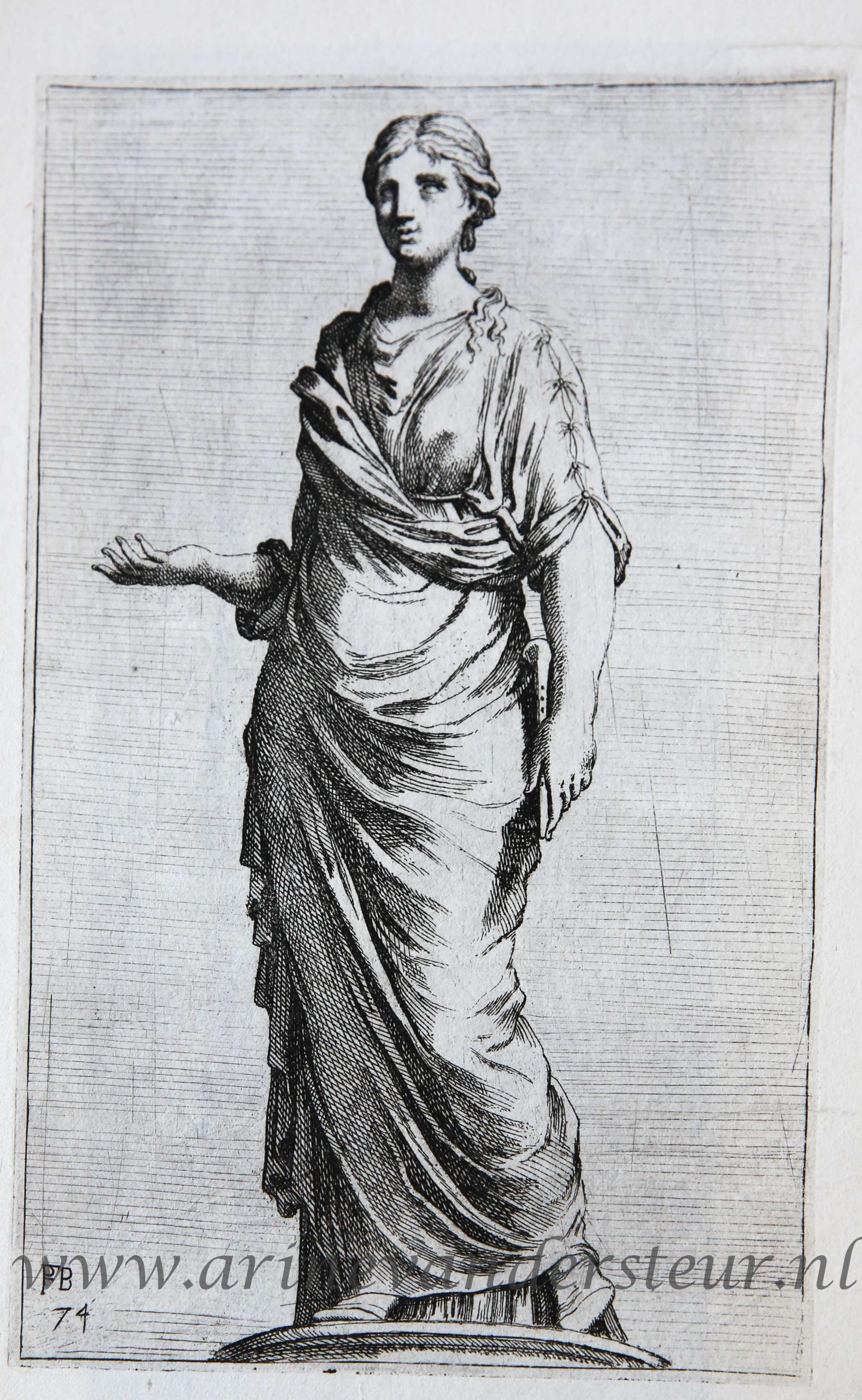 [Antique print, etching/ets, Rome] Musa in Capitolio ['Segmenta nobilium signorum et statuarum.'], published 1638.