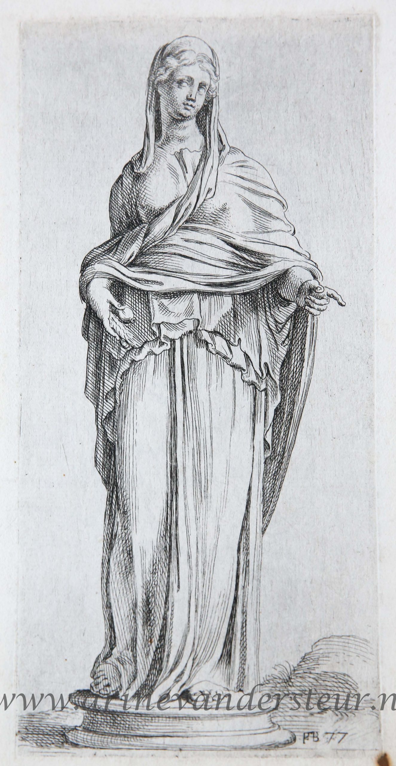 [Antique print, etching/ets, Rome] Ceres Borghese ['Segmenta nobilium signorum et statuarum.'], published 1638.