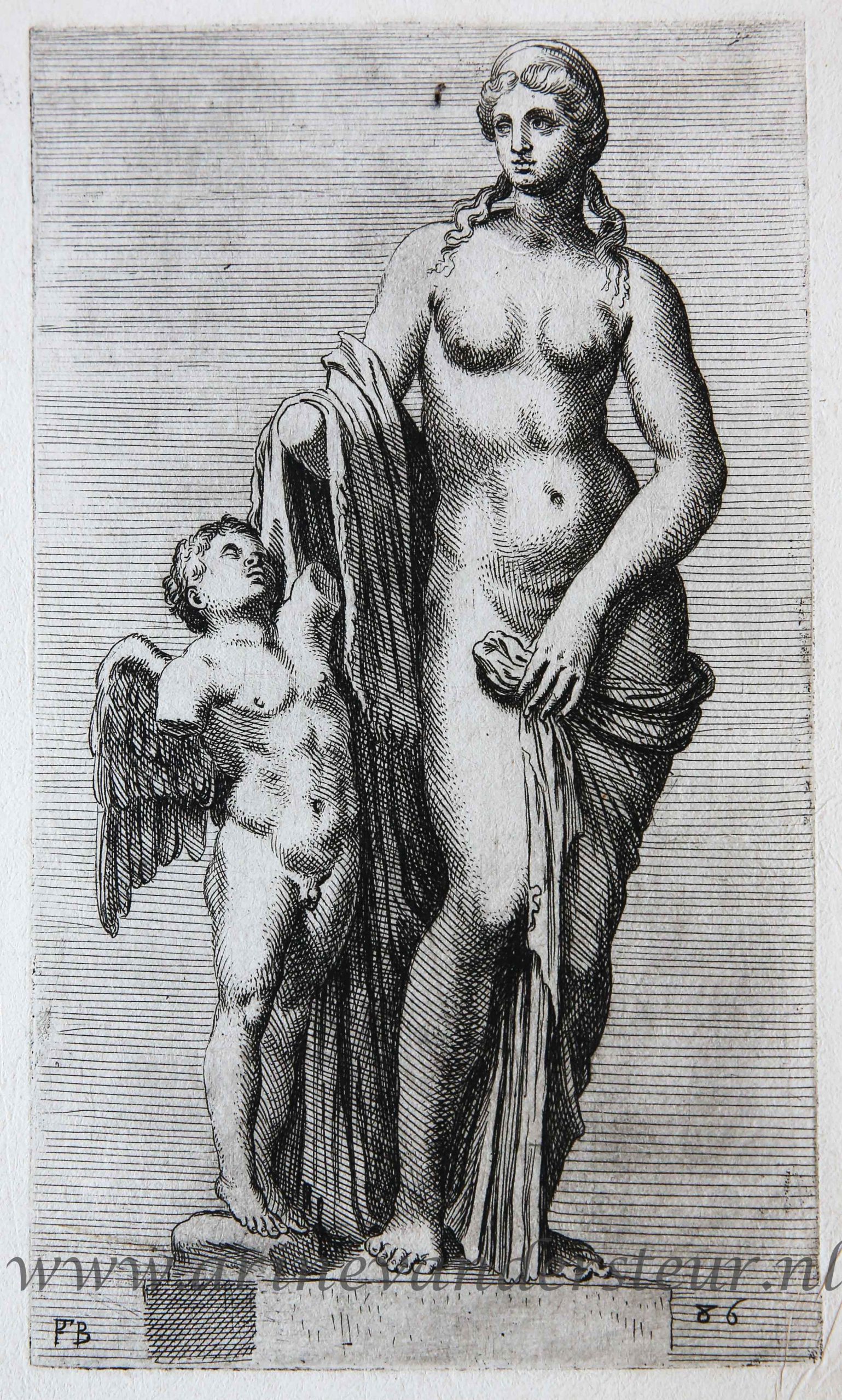 [Antique print, etching/ets, Rome] Venus Felix ['Segmenta nobilium signorum et statuarum.'], published 1638.