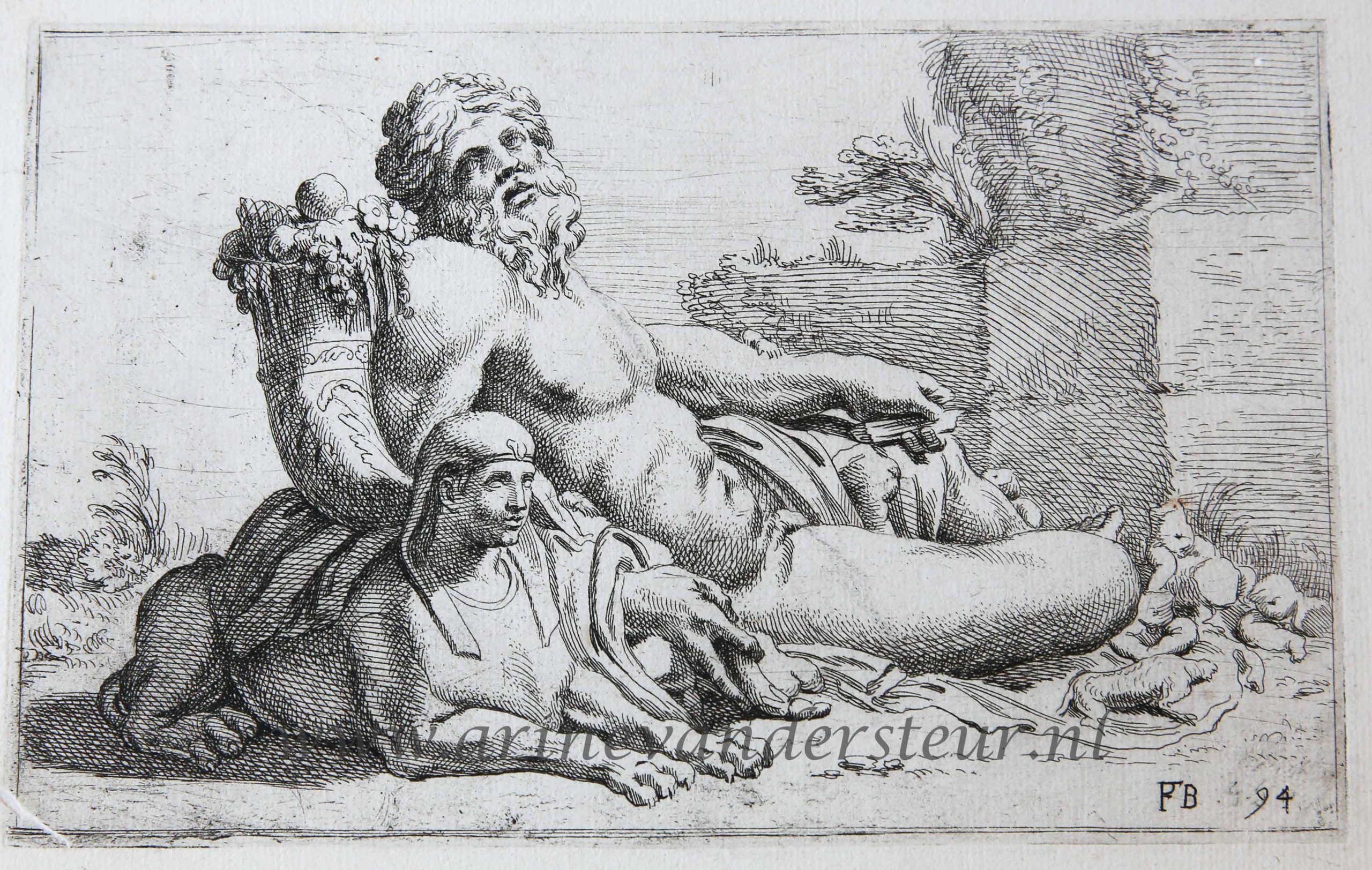[Antique print, etching/ets, Rome] The Nile from the side/ De Nijl [‘Segmenta nobilium signorum et statuarum.’], published 1638.