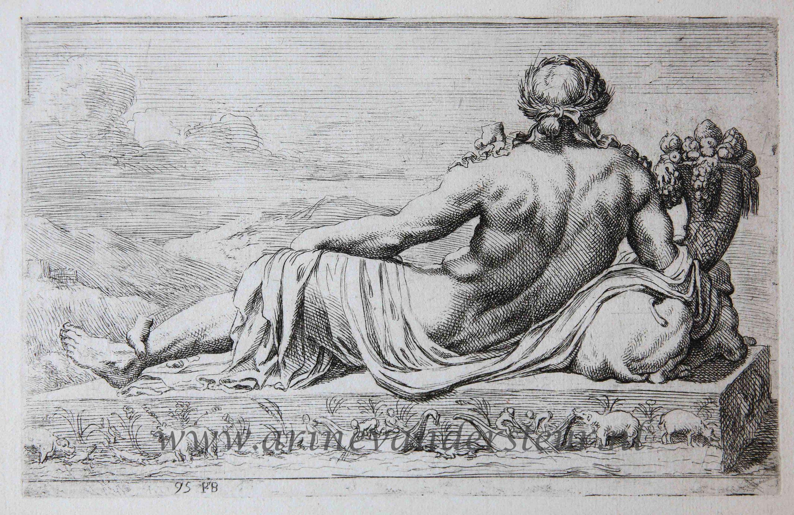 [Antique print, etching/ets, Rome] The Nile from the back/ De Nijl [‘Segmenta nobilium signorum et statuarum.’], published 1638.