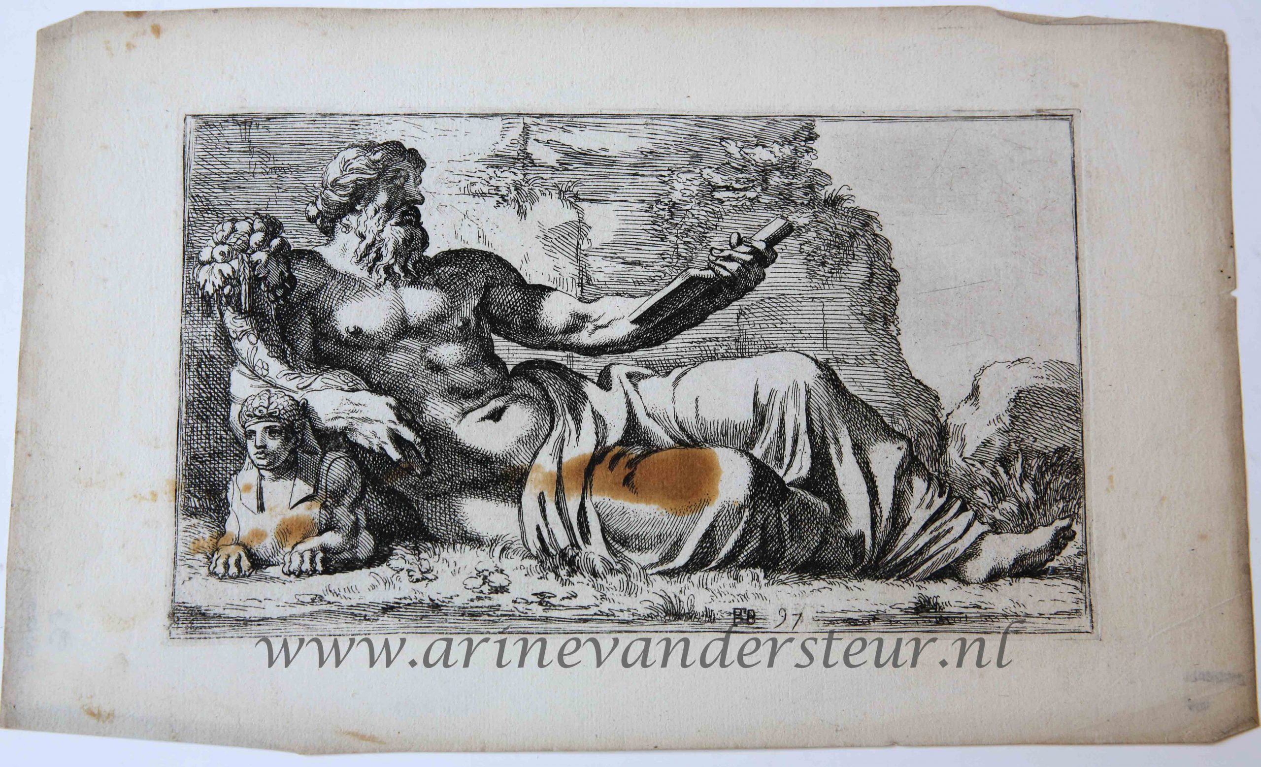 [Antique print, etching/ets, Rome] The Nile from the front/ De Nijl [‘Segmenta nobilium signorum et statuarum.’], published 1638.