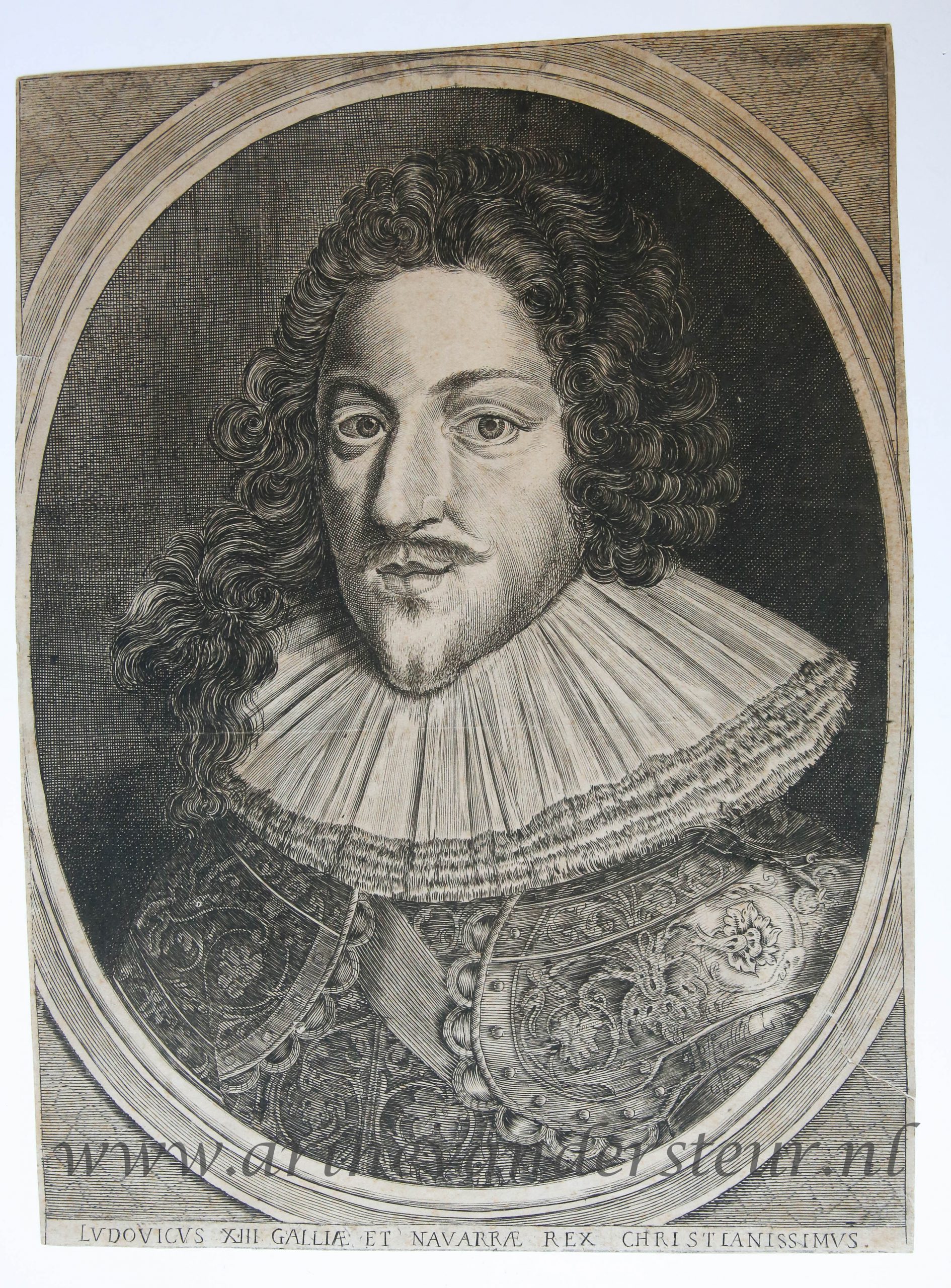 [Original engraving/gravure] LVDOVICVS XIII GALLIA ET NAVARRAE REX CHRISTIANISSIMVS. (Portrait of Louis XIII)/Lodewijk de 13e.