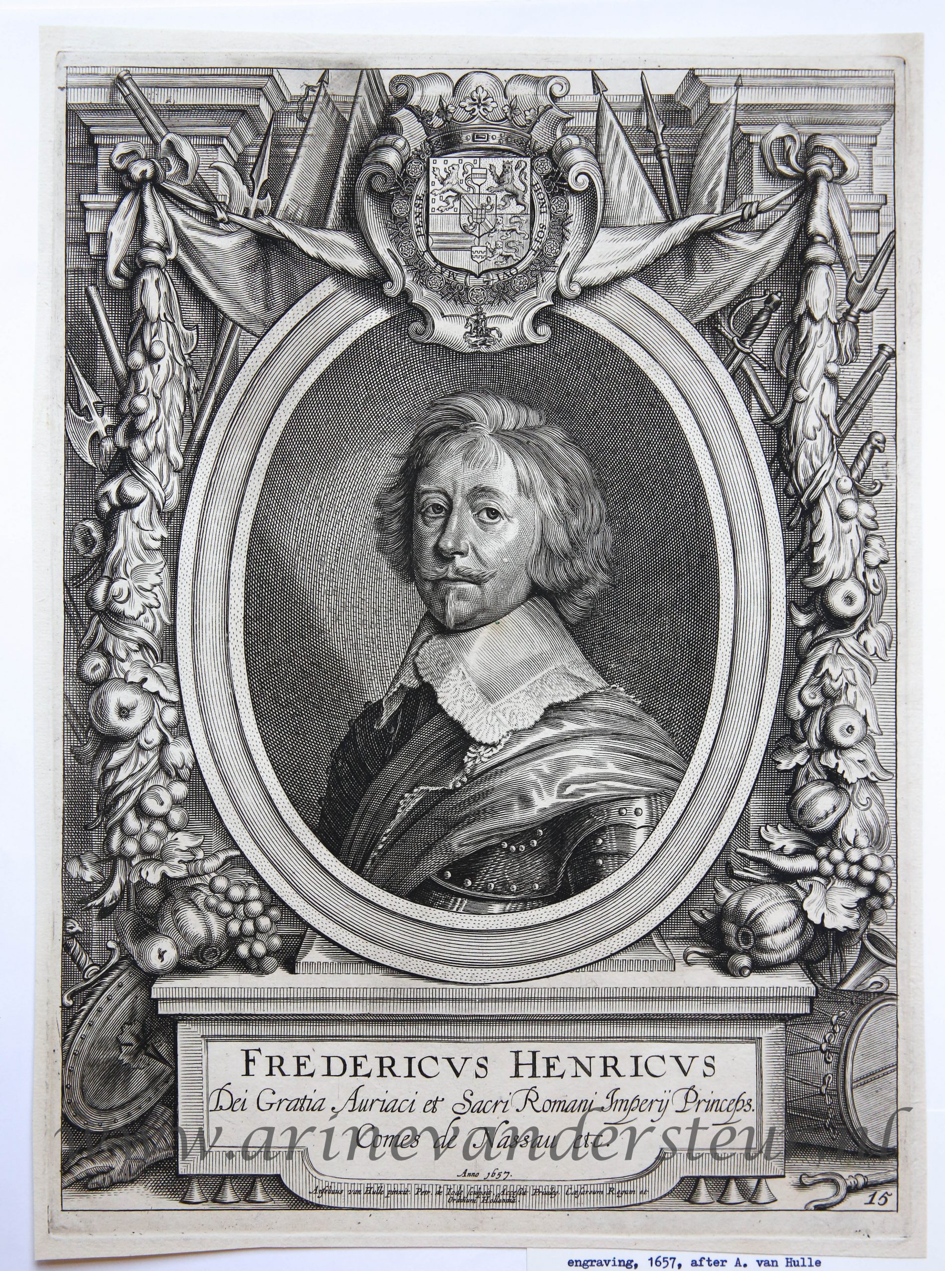 [Original engraving/gravure] FREDERICVS HENRICVS (Portrait of Fredrick Hendrick , Prince of Nassau-Orange)/Portret van Frederik Hendrik.