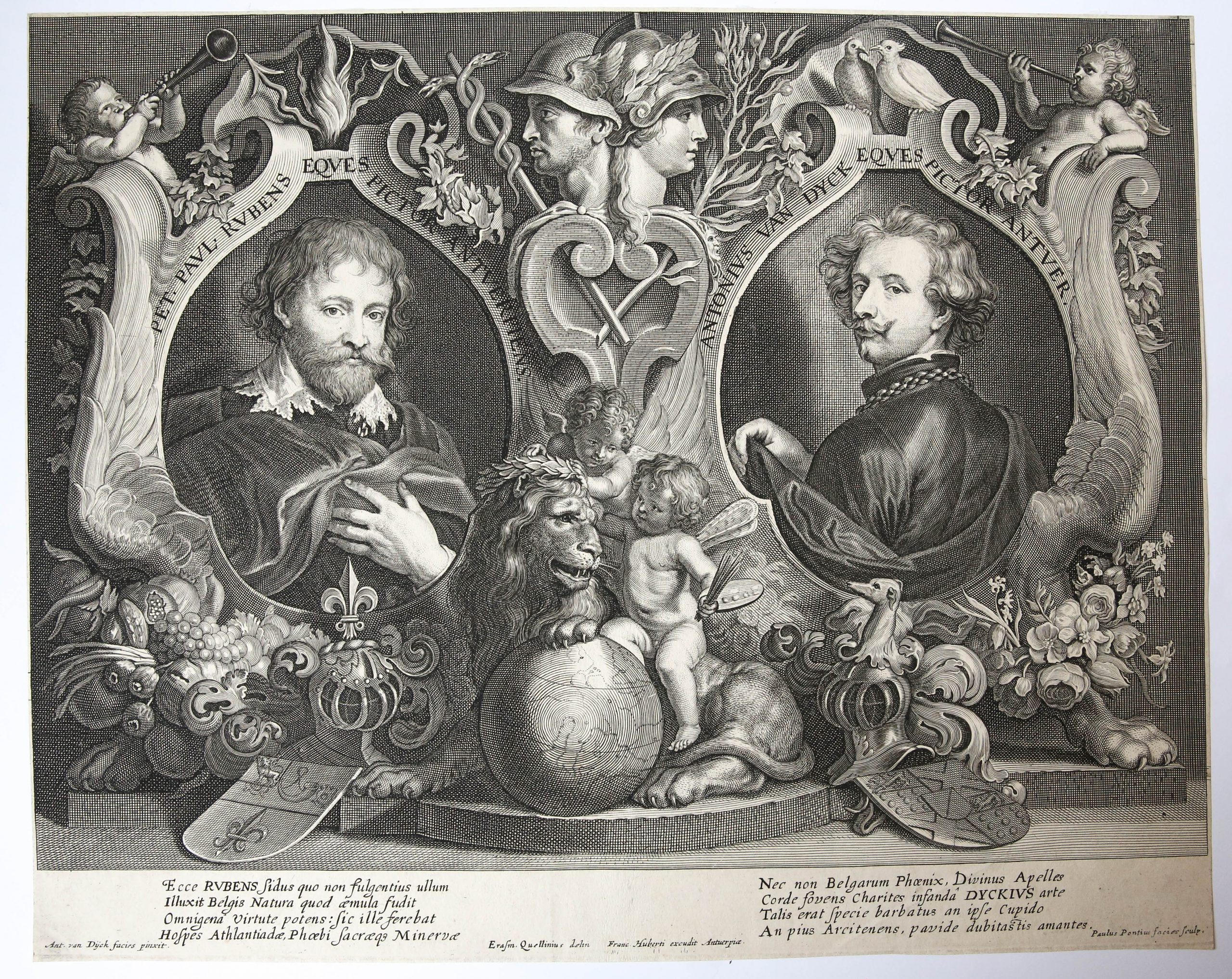 [Antique print, engraving] Portraits of Peter Paul Rubens and Anthony van Dyck. ca. 1618-1658.