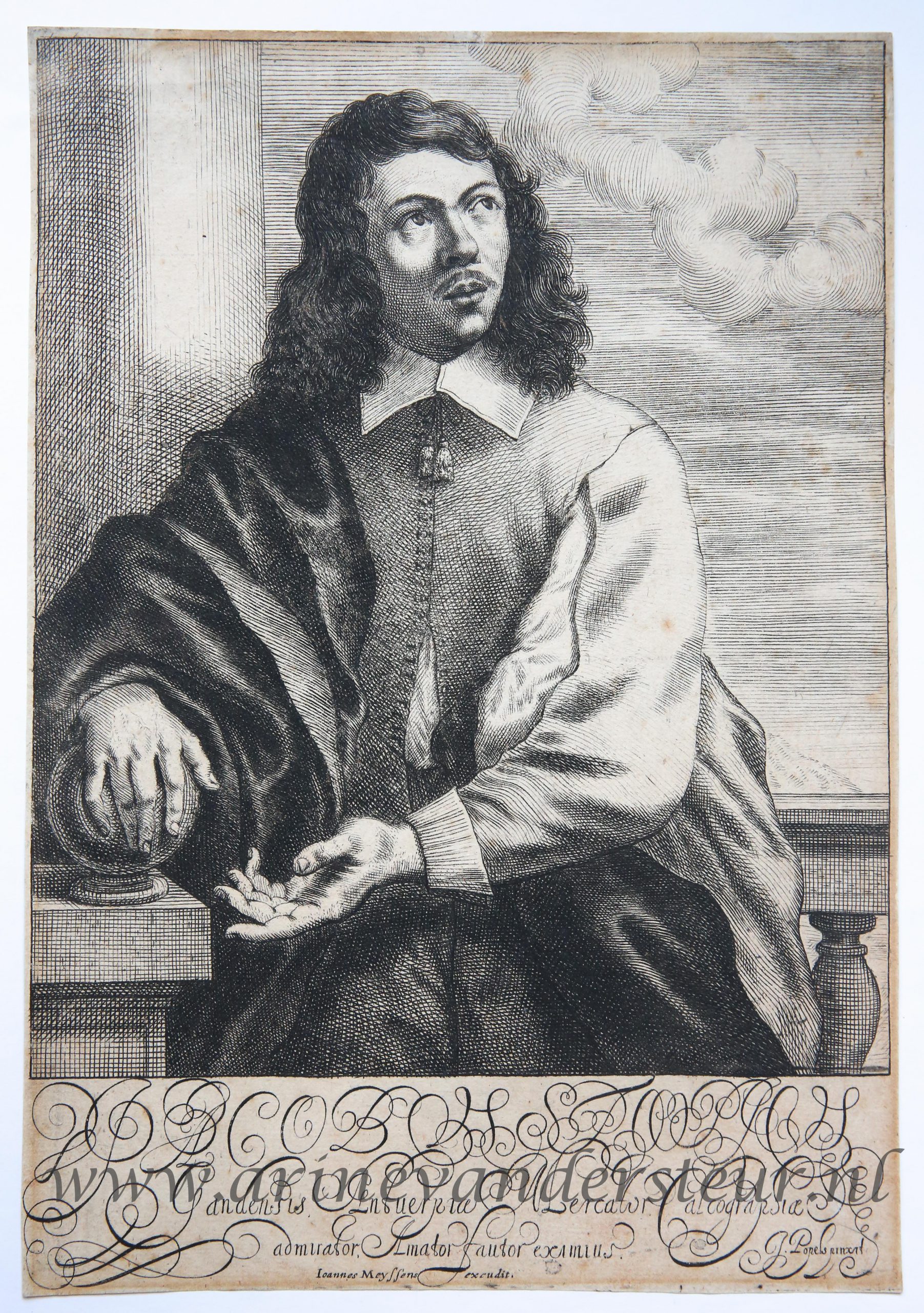 [Antique print, engraving/gravure] Portrait of Jacob Stoopius, published ca. 1630-1660.