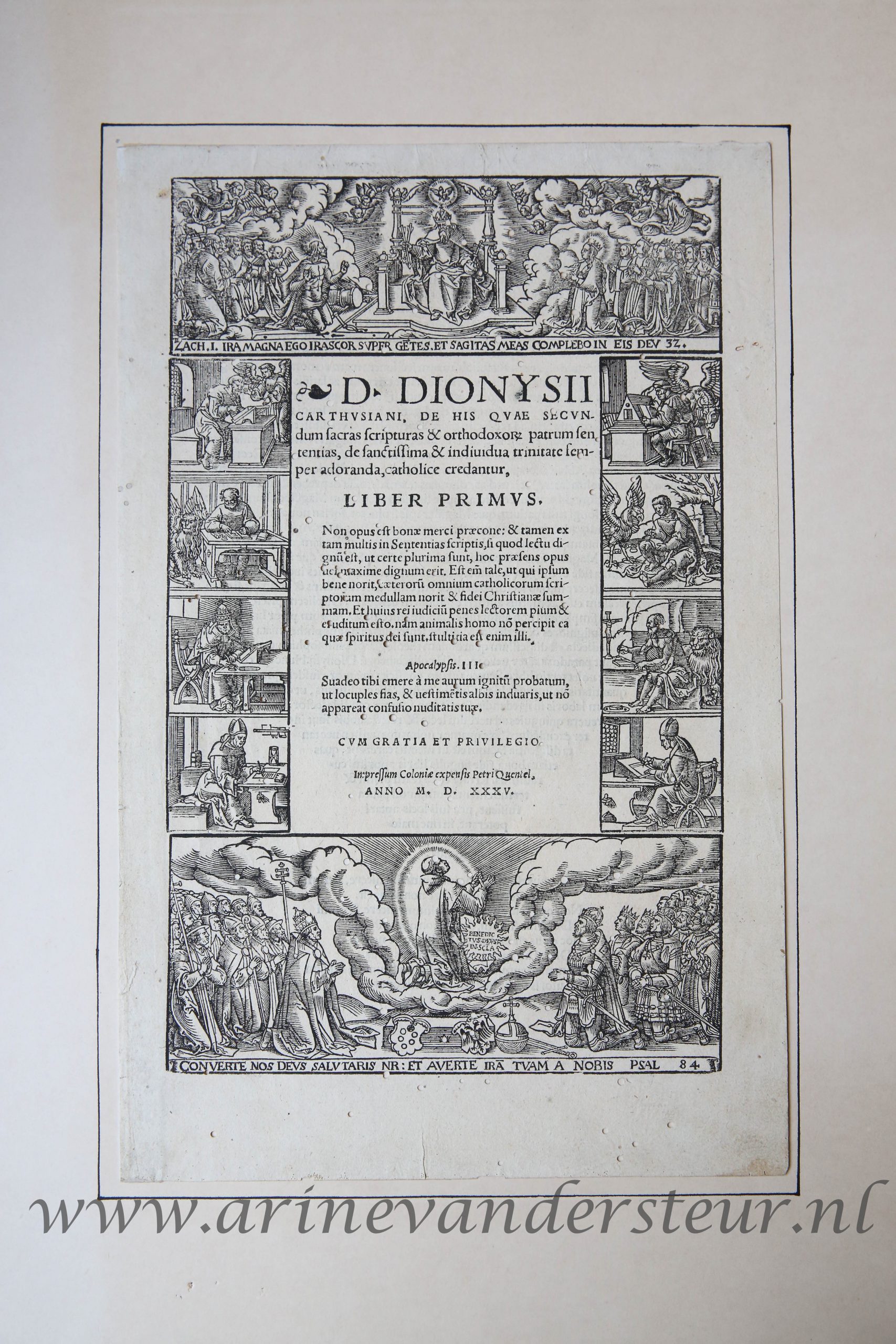 [Antique title page, 1535] D. Dionysii Carthusiani De his quae secundum Sacras Scripturas [et] orthodoxor[um] patrum sententias ... : liber primus, published 1535, 1 p.