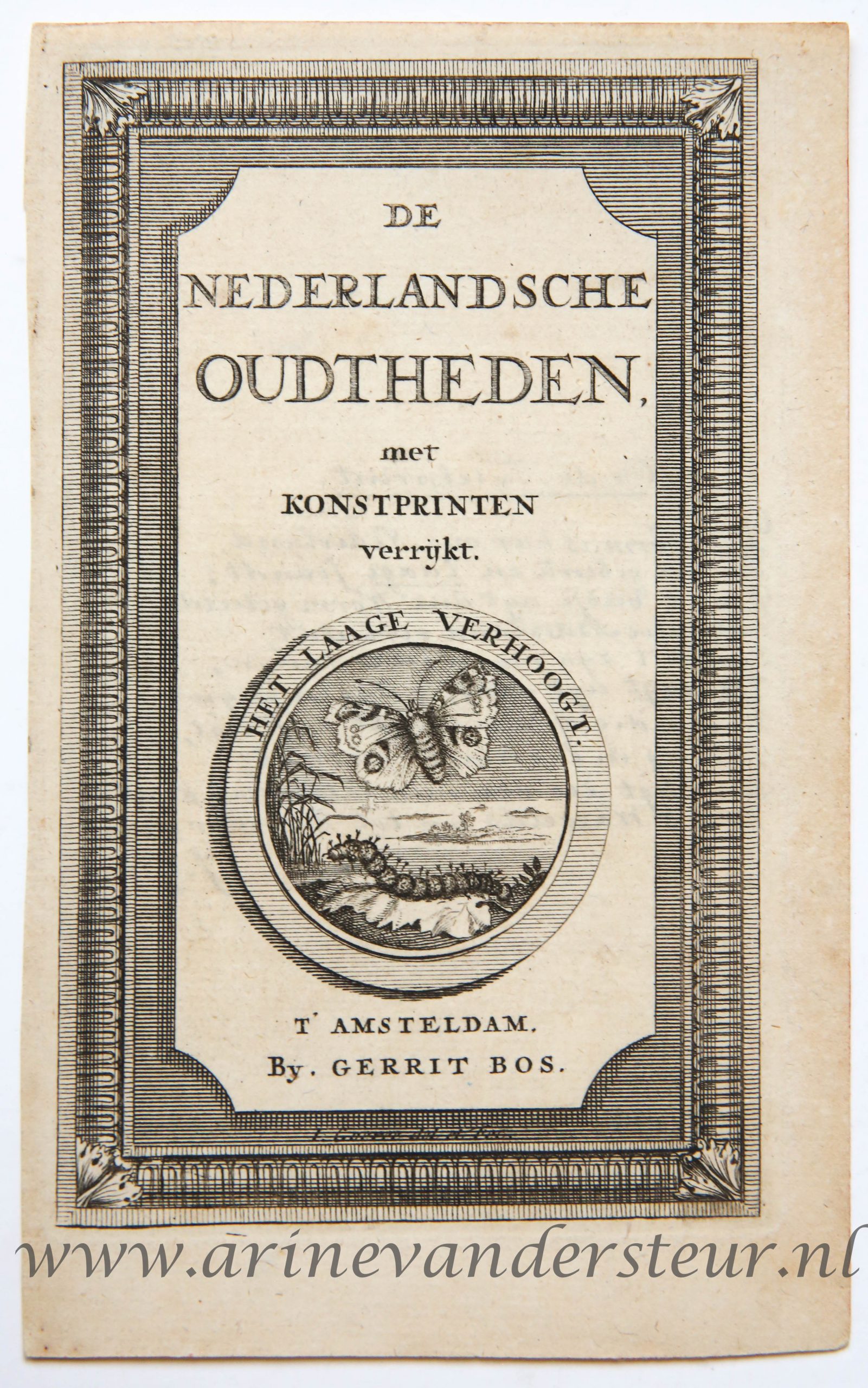 [Antique title page, 1733] DE NEDERLANDSCHE OUDTHEDEN, published 1733, 1 p.