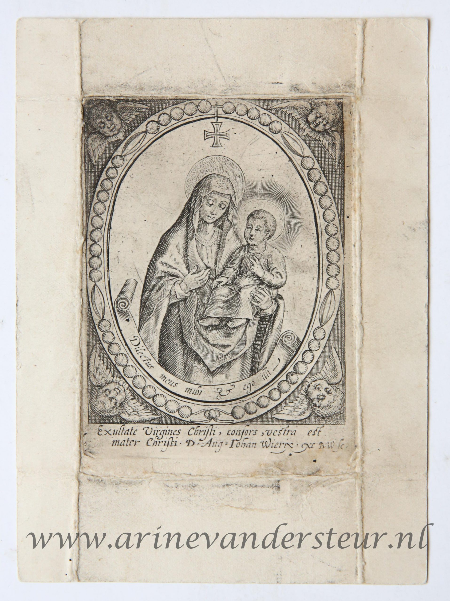 [Original engraving/gravure by Johannes Wierix] Madonna and child/Madonna met kind.