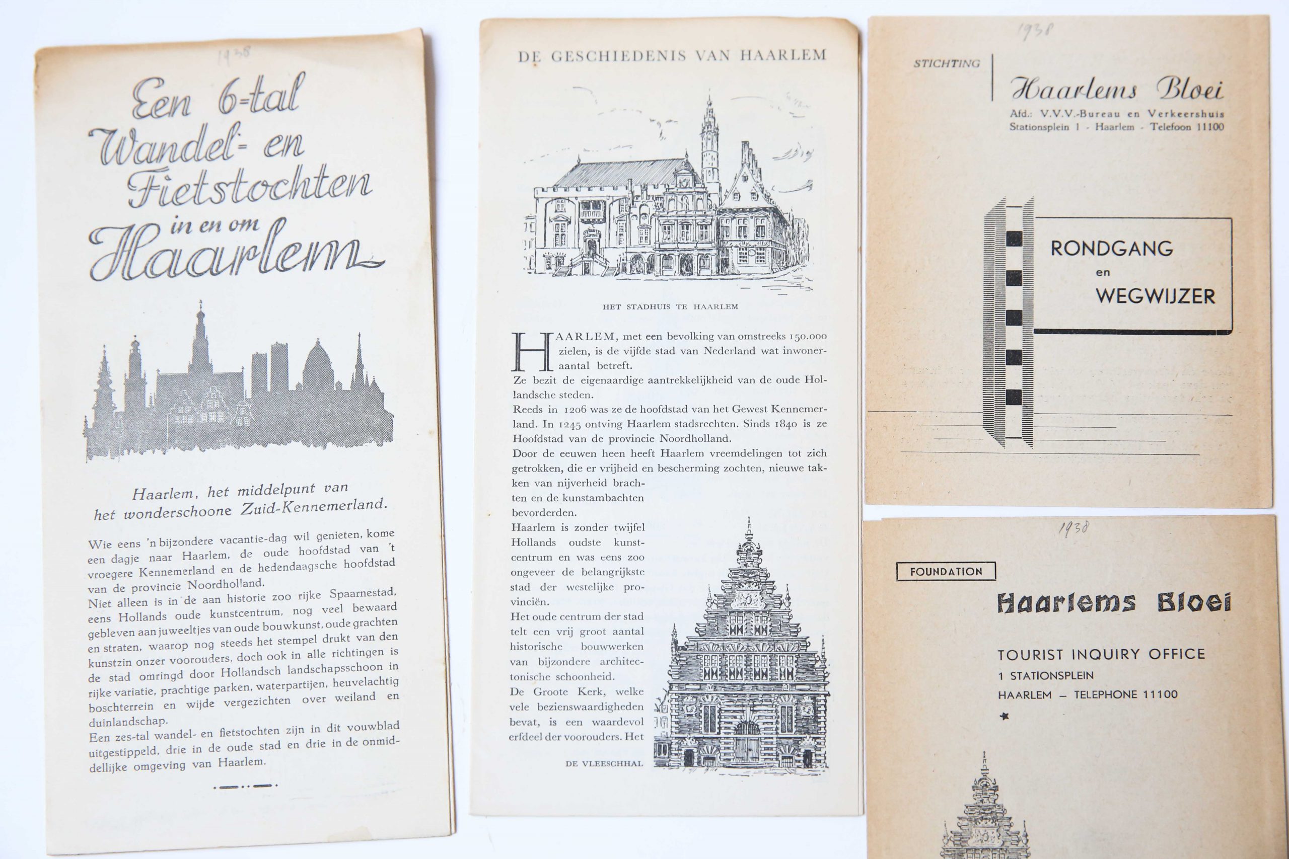 1) Een 6-tal Wandel- en Fietstochten in en om Haarlem, 1938, gezamenlijke uitgave van Volksherstel Haarlem, Vereeniging 