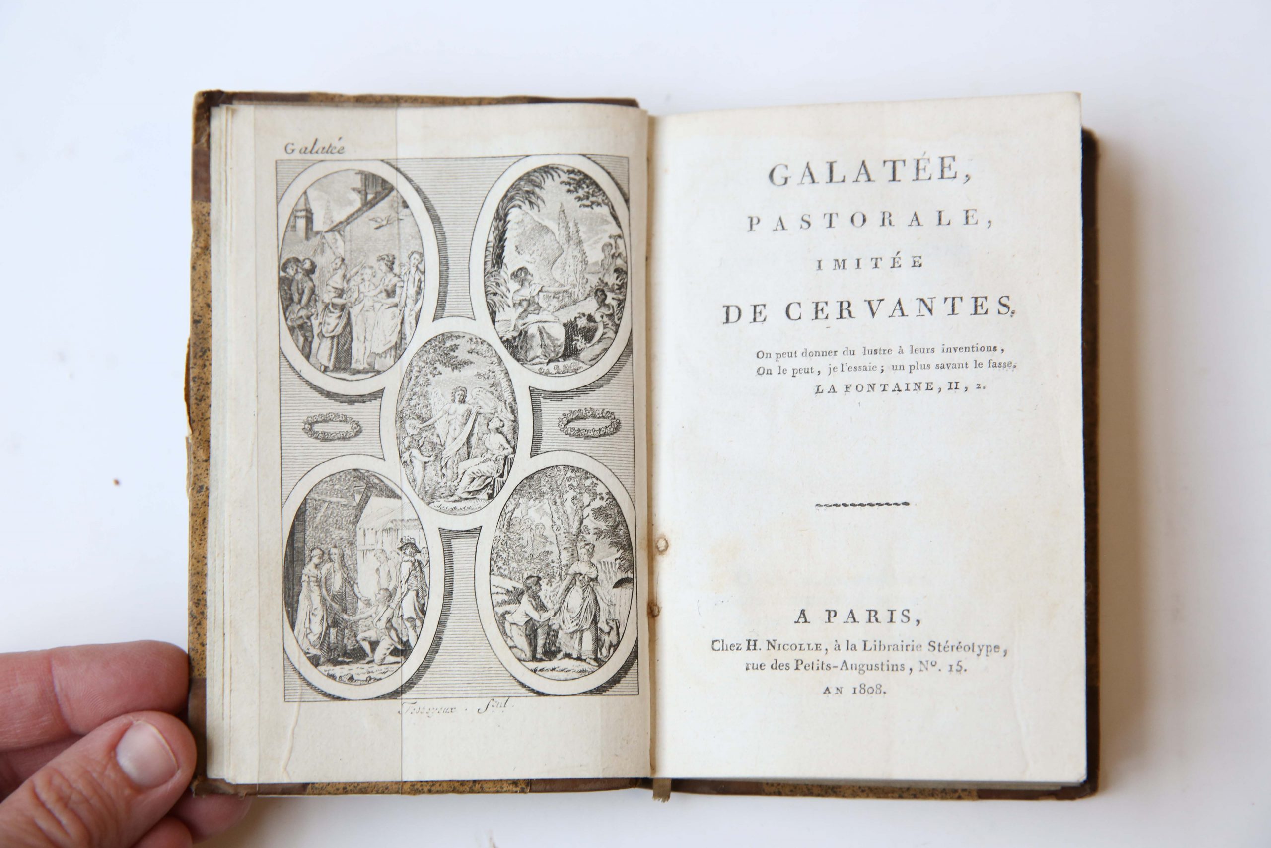 Galatée, Pastorale, imitée de Cervanes, a Paris, Chez. H. Nicolle, 1808, 179 pp. With frontispiece of Galatée.
