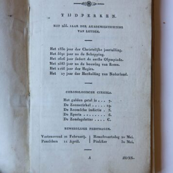 Studenten Almanak 1830, Leiden L. Herdingh en Zoon, 166 pp.