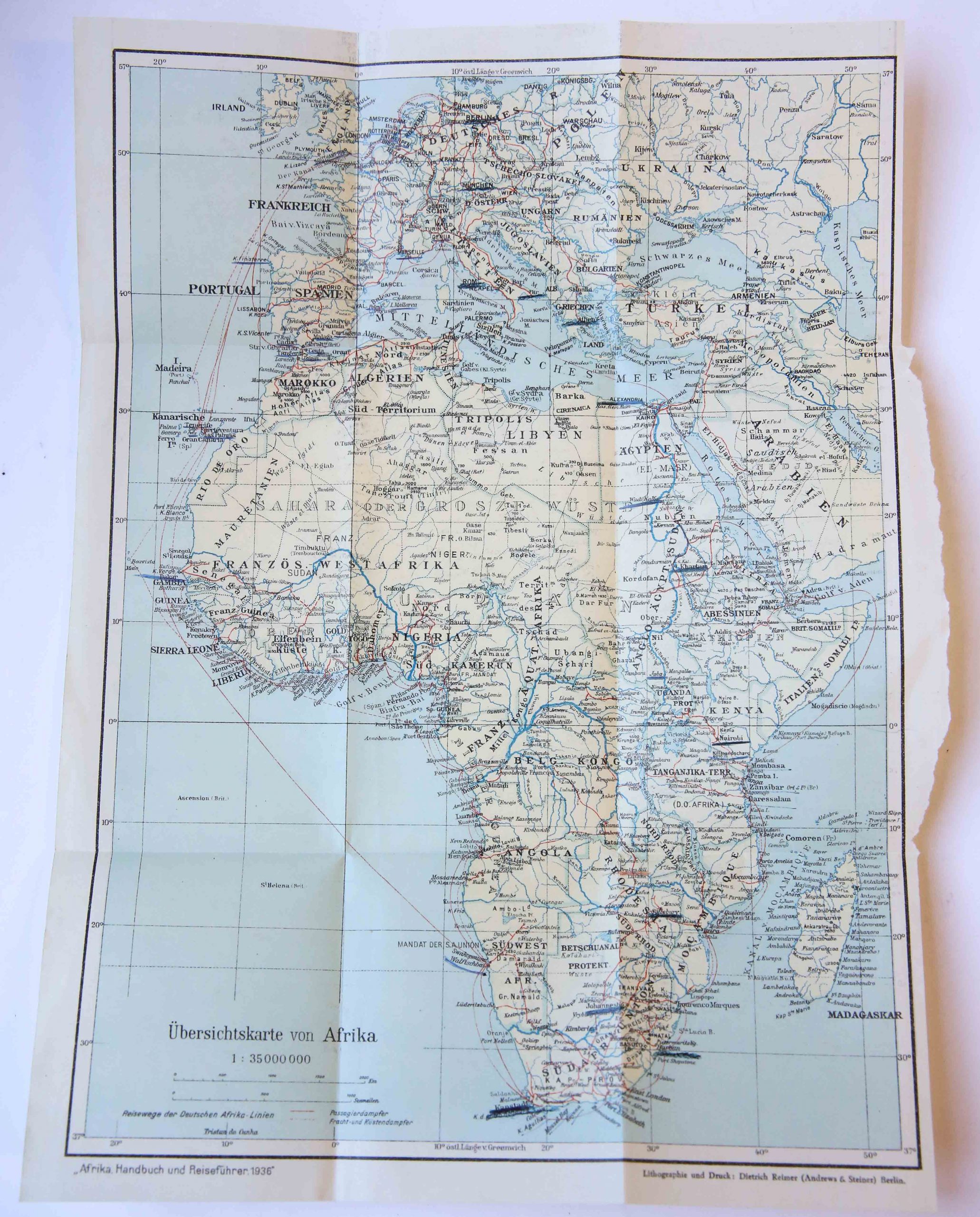Cartography/Map: Übersichtkarte von Afrika. 1:35000000. 1 pp.