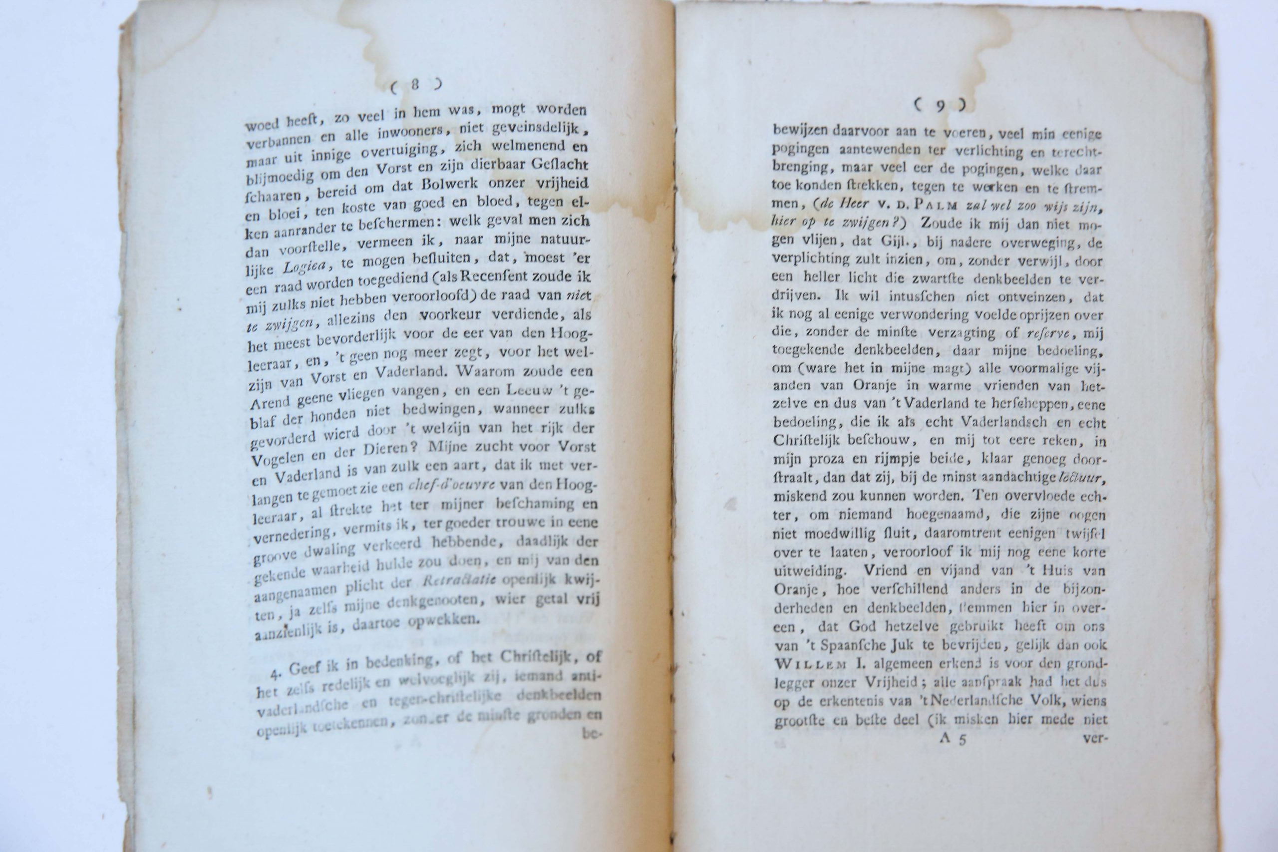 Negen bedenkingen aan de schrijvers der Vaderlandsche Letter-oeffeningen voorgesteld door Jonkvrouwe W.E.V.A.V.P., Utrecht: H.H. Kemink en zoon 1814, 23 pp.