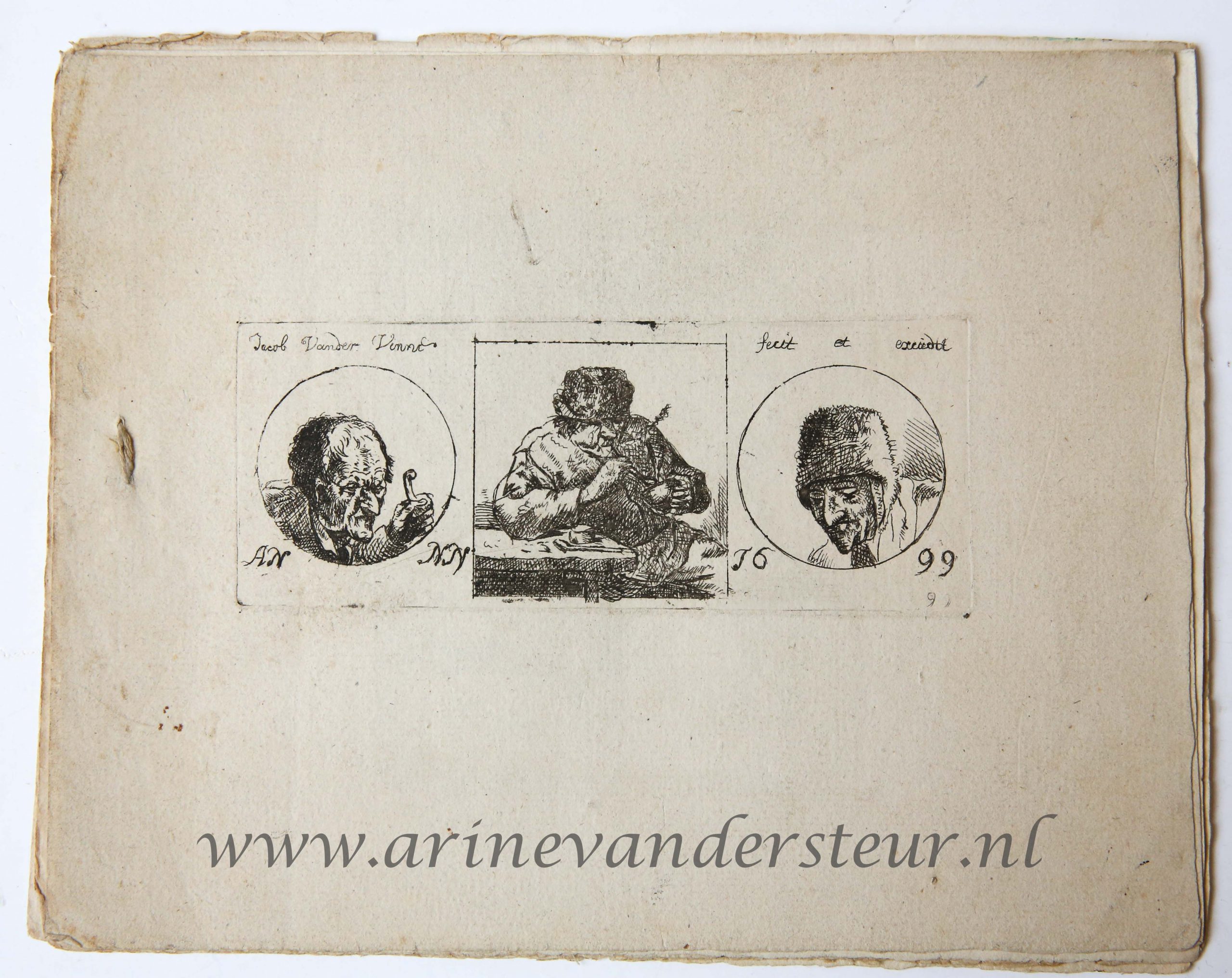 [Antique prints, etching, 1699] Complete set of seven plates after Adriaen van Ostade and Richard Brakenburg, published 1699, 7 pp.