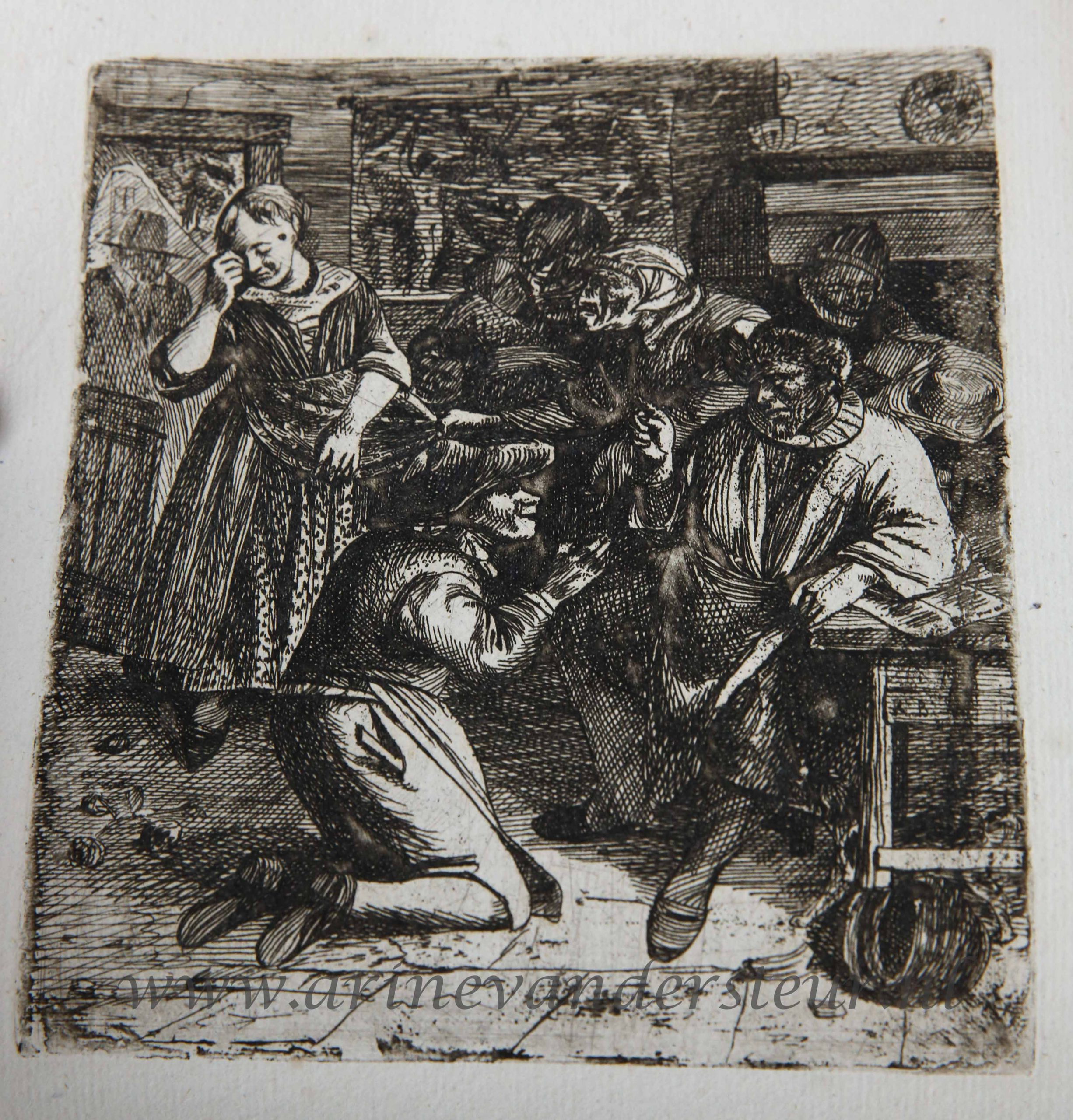 [Antique prints, etching, 1699] Complete set of seven plates after Adriaen van Ostade and Richard Brakenburg, published 1699, 7 pp.