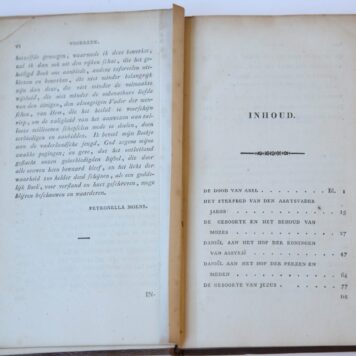 Merkwaardige bijbelsche tafereelen om de meer gevorderde jeugd Gods wijsheid en liefde in het bestuur der menschelijke lotgevallen te doen opmerken, Amsterdam : G. Portielje, 1828, 210 pp.