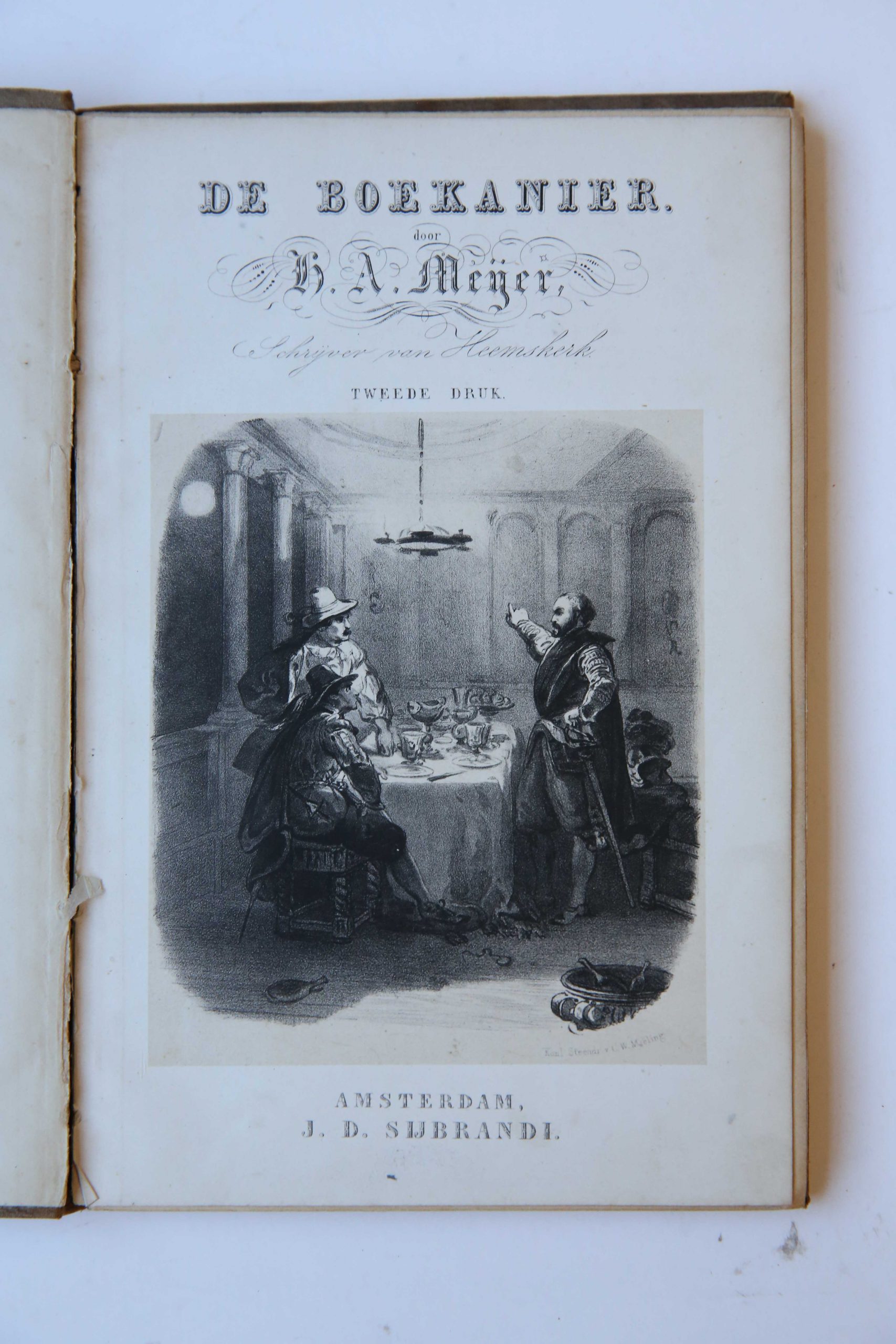 De Boekanier door H.A. Meijer, schrijver van Heemskerk, Tweede druk, Amsterdam, J.D. Sijbrandi, [1860] 141 pp.