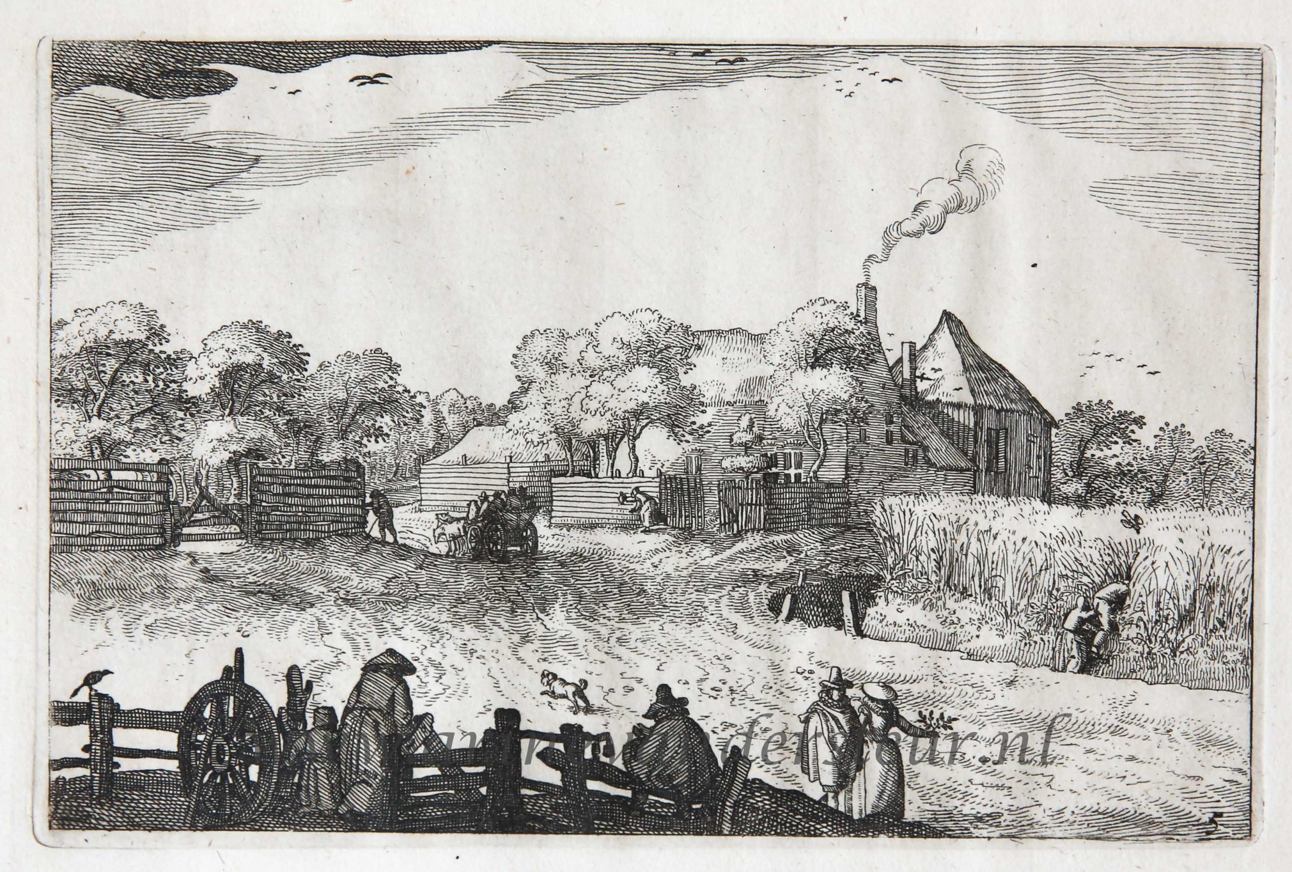 [Antique print, etching] View of the 'Pot's inn' /Gezicht op de Potjes Herberg bij Haarlem, published 1728.
