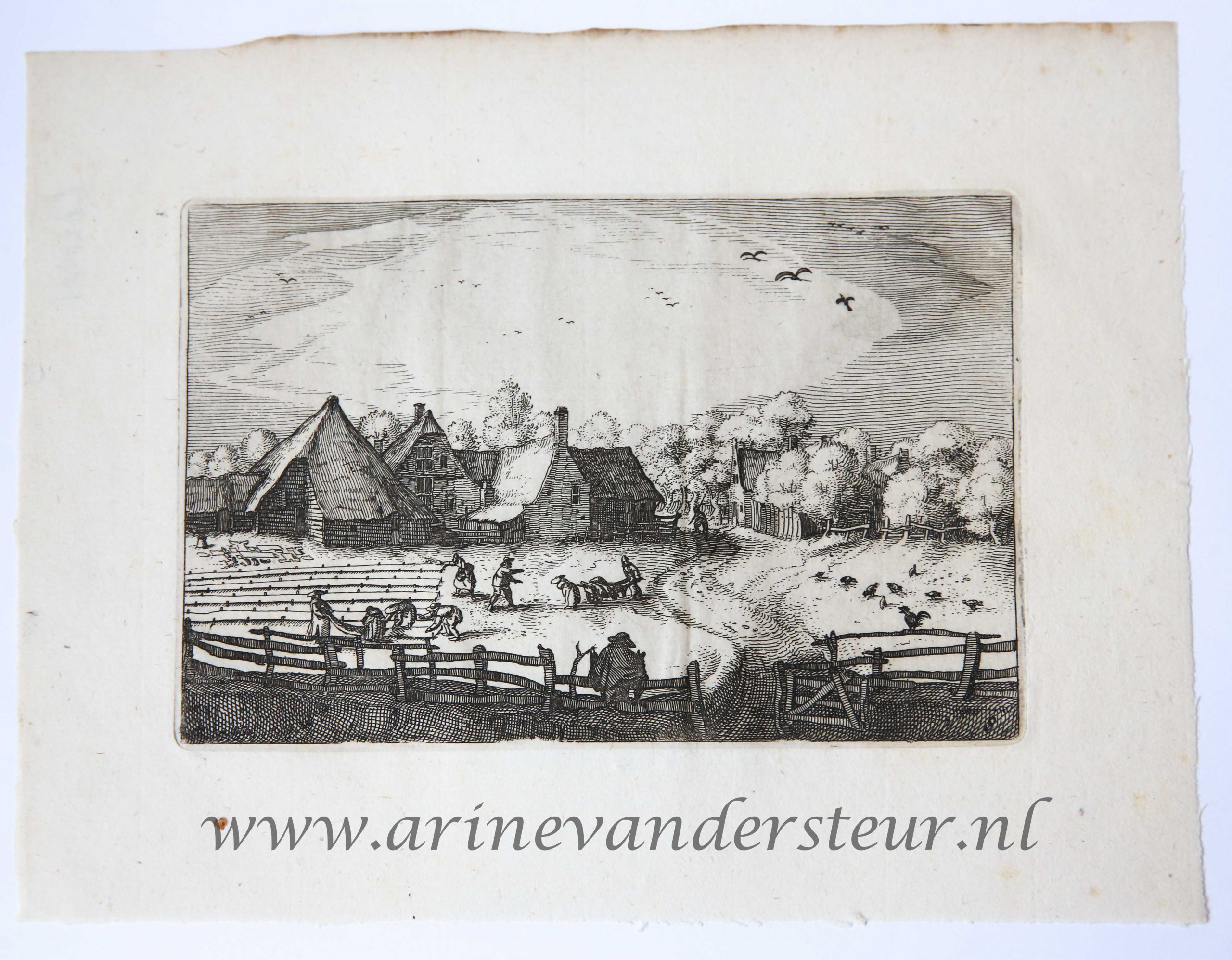 [Antique print, etching] Bleaching fields near the Haarlemmerhout/Blekersvelden bij de Haarlemmerhout in Haarlem, published 1728.