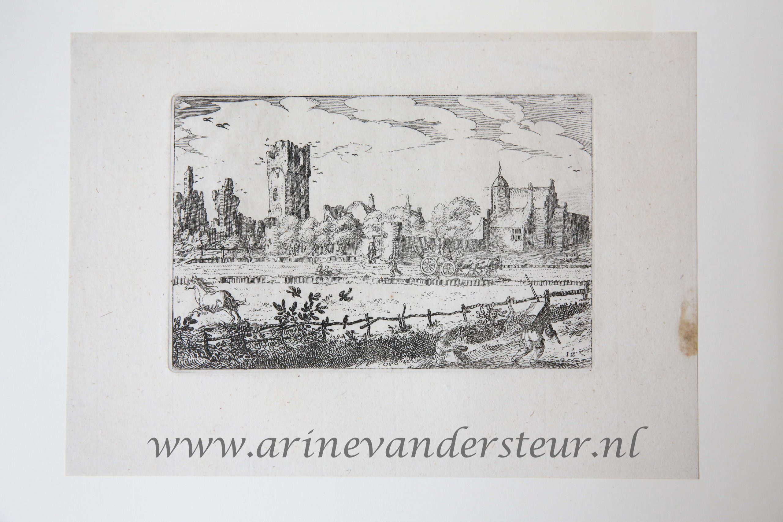 [Antique print, etching] 'Het Huis te Cleef', near Haarlem, published 1728.