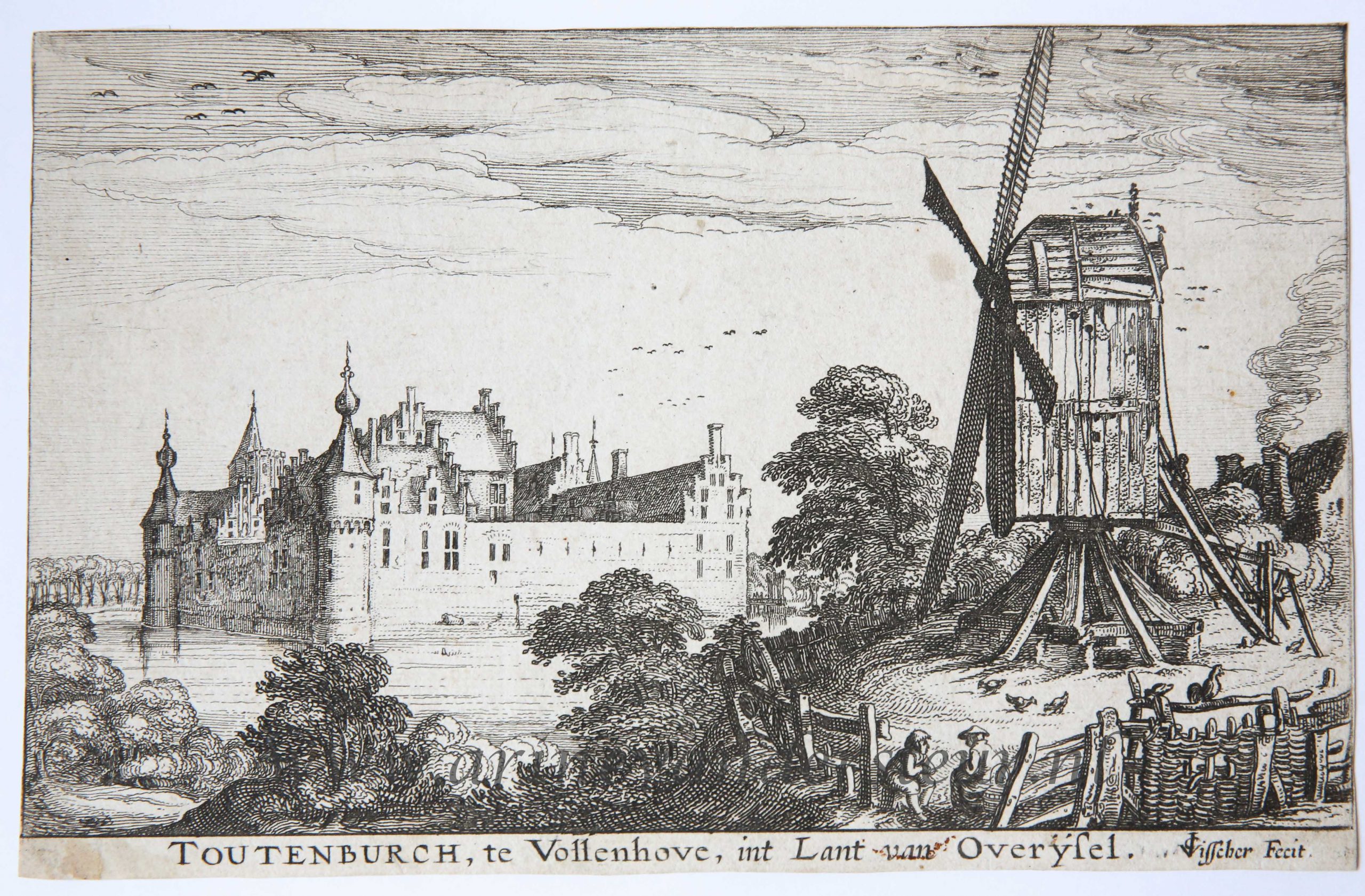 [Antique print, etching] The castle Toutenburgh in Vollenhove/Kasteel Toutenburg in Vollenhove, published 1617.