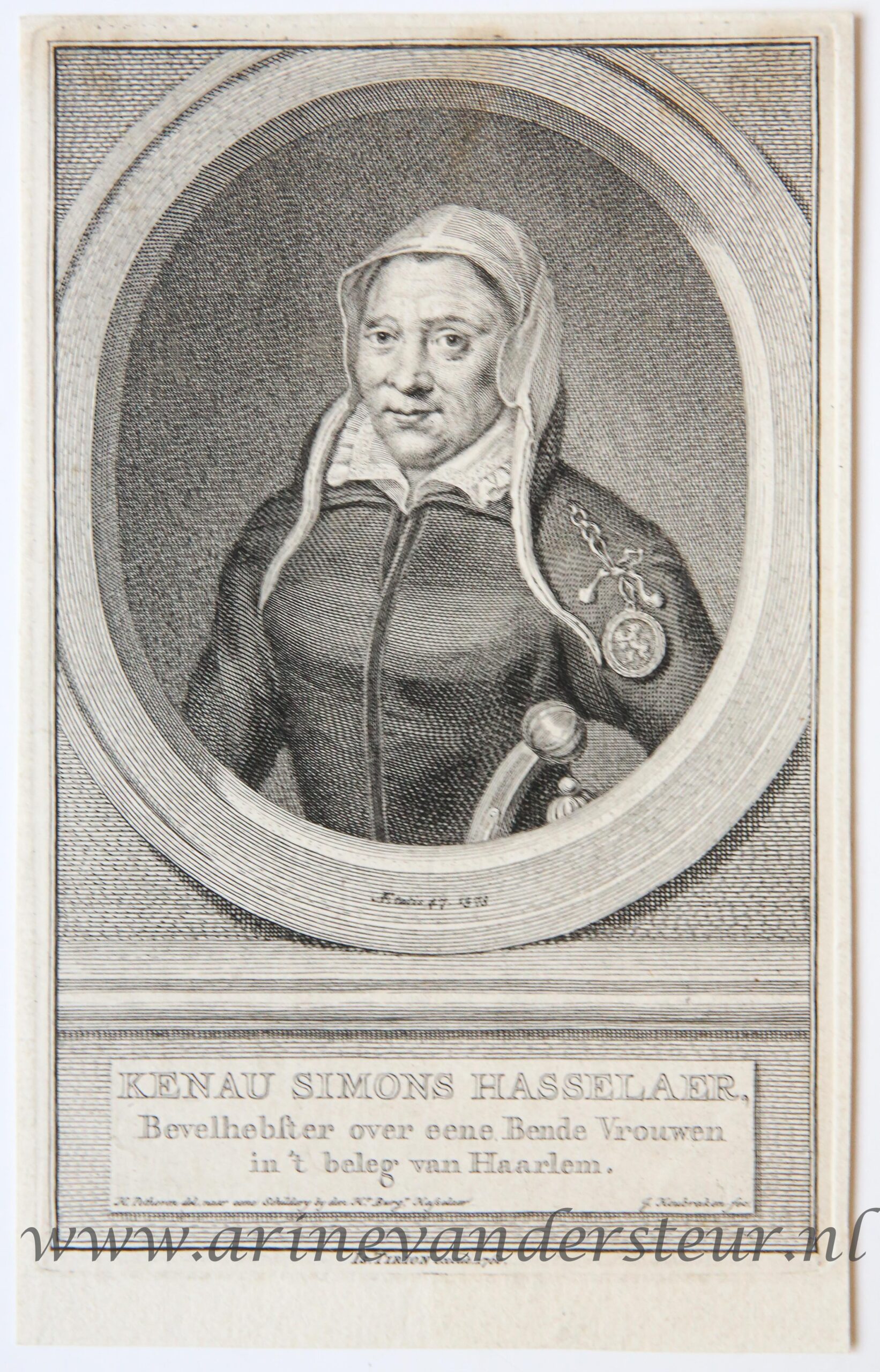 [Antique print, engraving] Kenau Simons Hasselaer (portrait of) [1760].