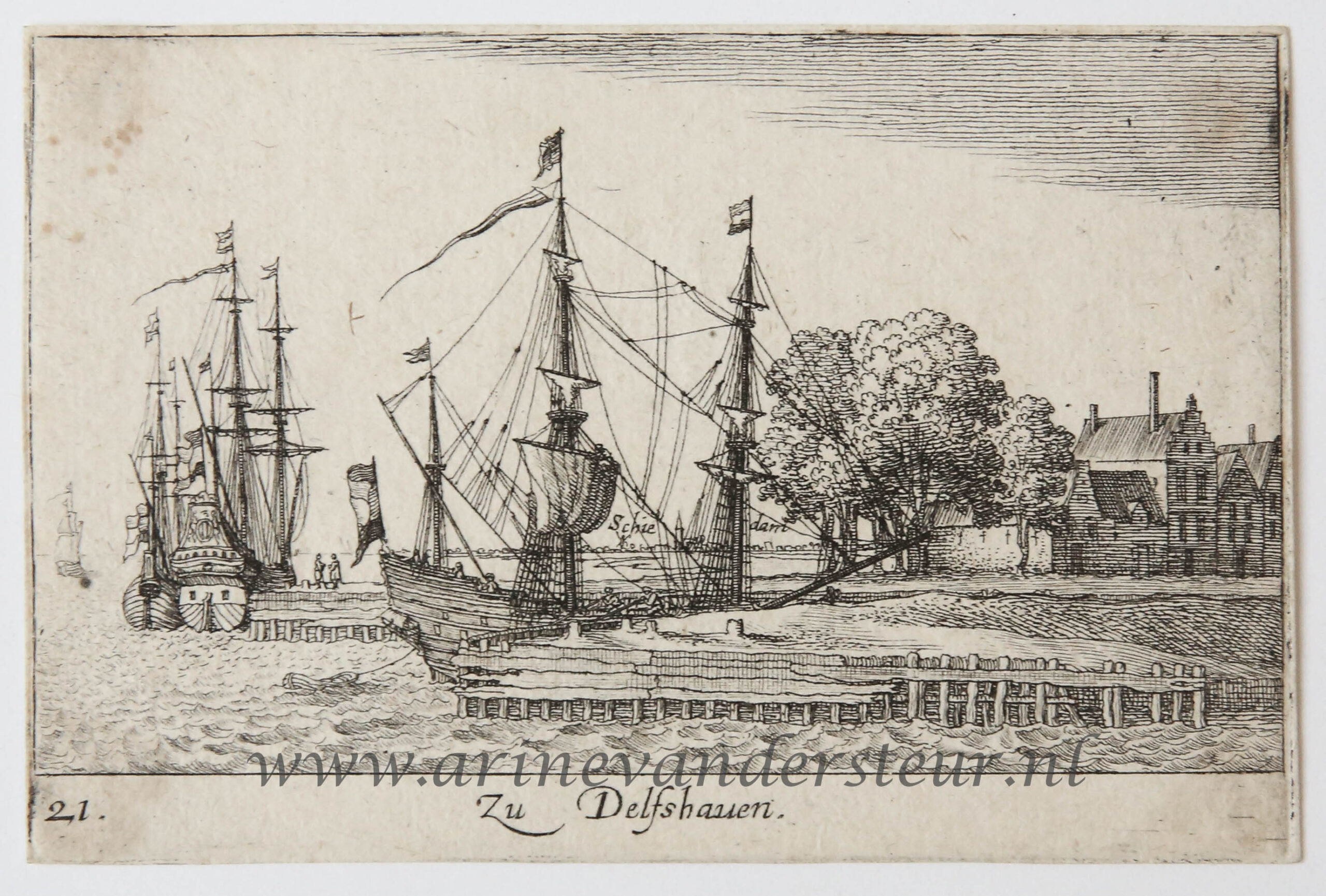 [Original etching] Zu Delfshaven [Amoenissime aliquot locorum...]/Schiedam, 1635.
